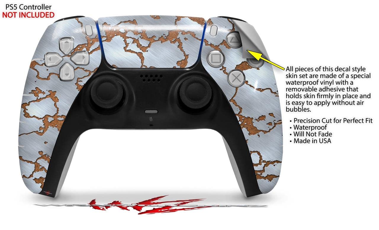 PS5 DualSense Controller Skin Wrap - Rusted Metal Design for Gaming Protection
