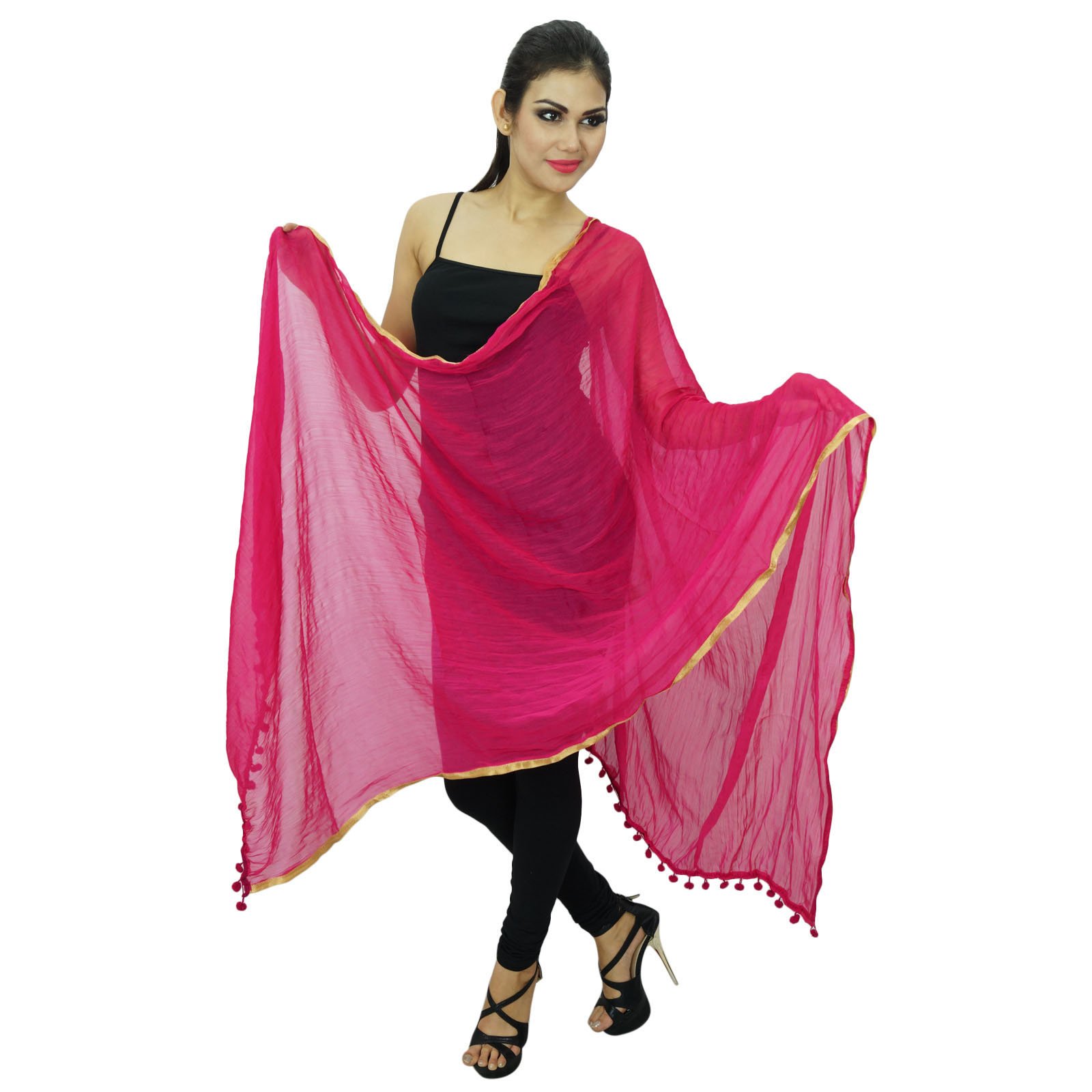 Viscose Chiffon Scarf for Women - Elegant Indian Dupatta for Party & Wedding