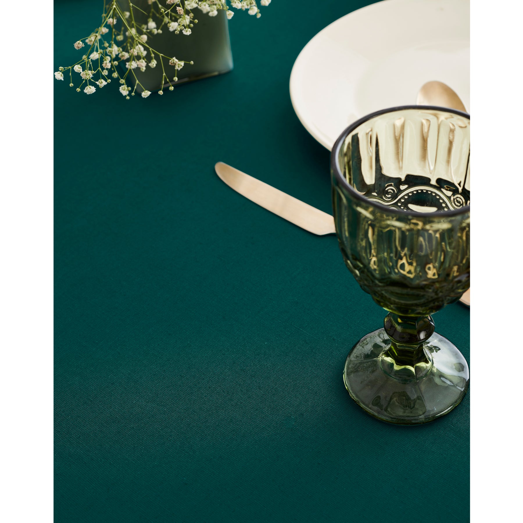 Premium Dru Cotton Linen Tablecloth - 60x90 Inch Natural Woven Table Cover for Dining, Kitchen & Outdoor Picnics - Washable & Wrinkle-Resistant