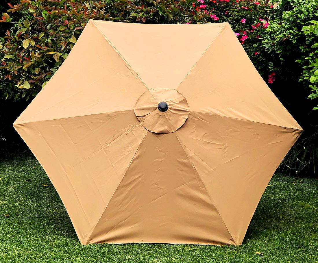 BELLRINO DECOR 7.5 ft 6 Ribs Heavy Duty Replacement Patio Umbrella Canopy Cover - Durable Outdoor Shade for Poolside, Garden, Backyard & Deck (Canopy Only)