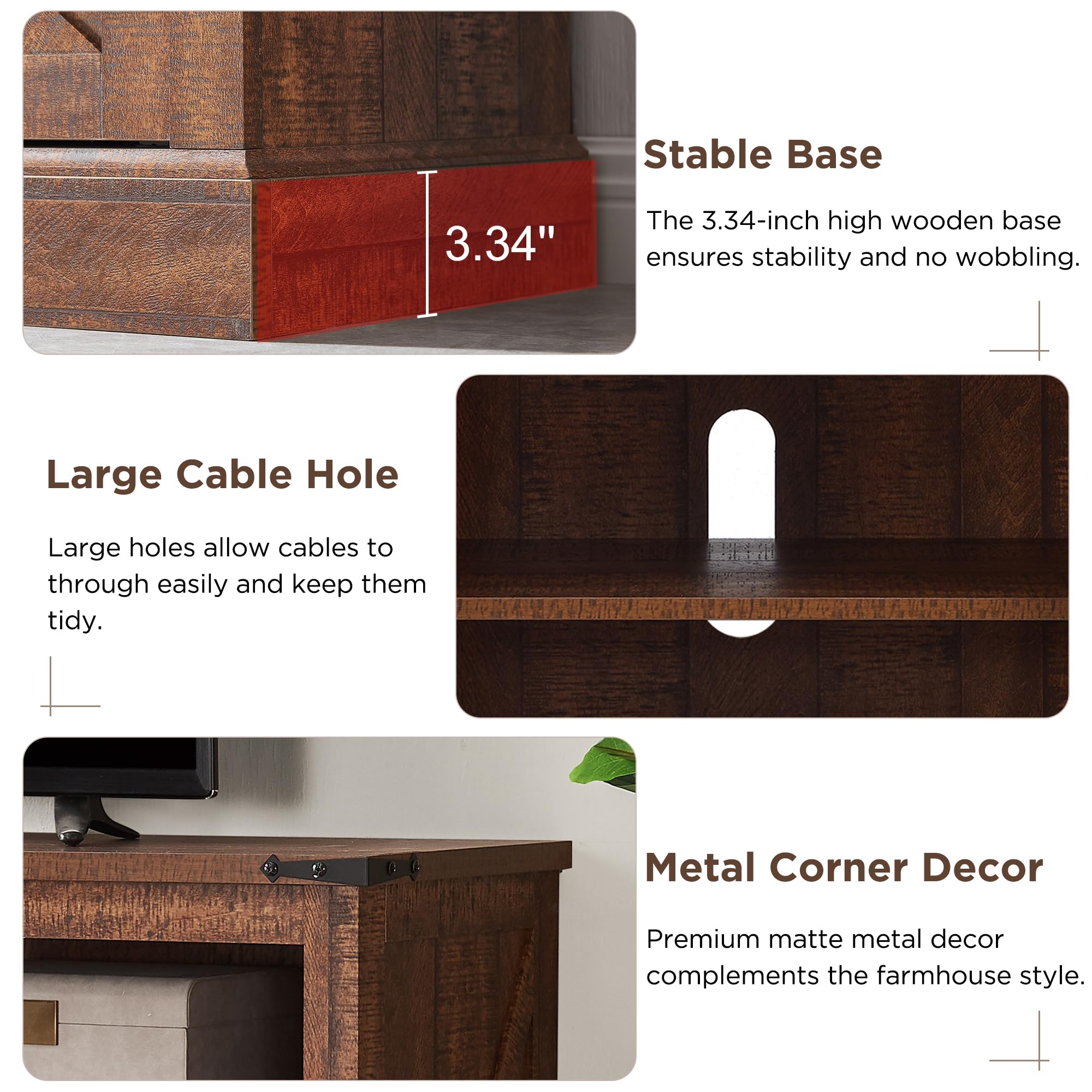 OKD 65+ Inch Fireplace TV Stand - 33