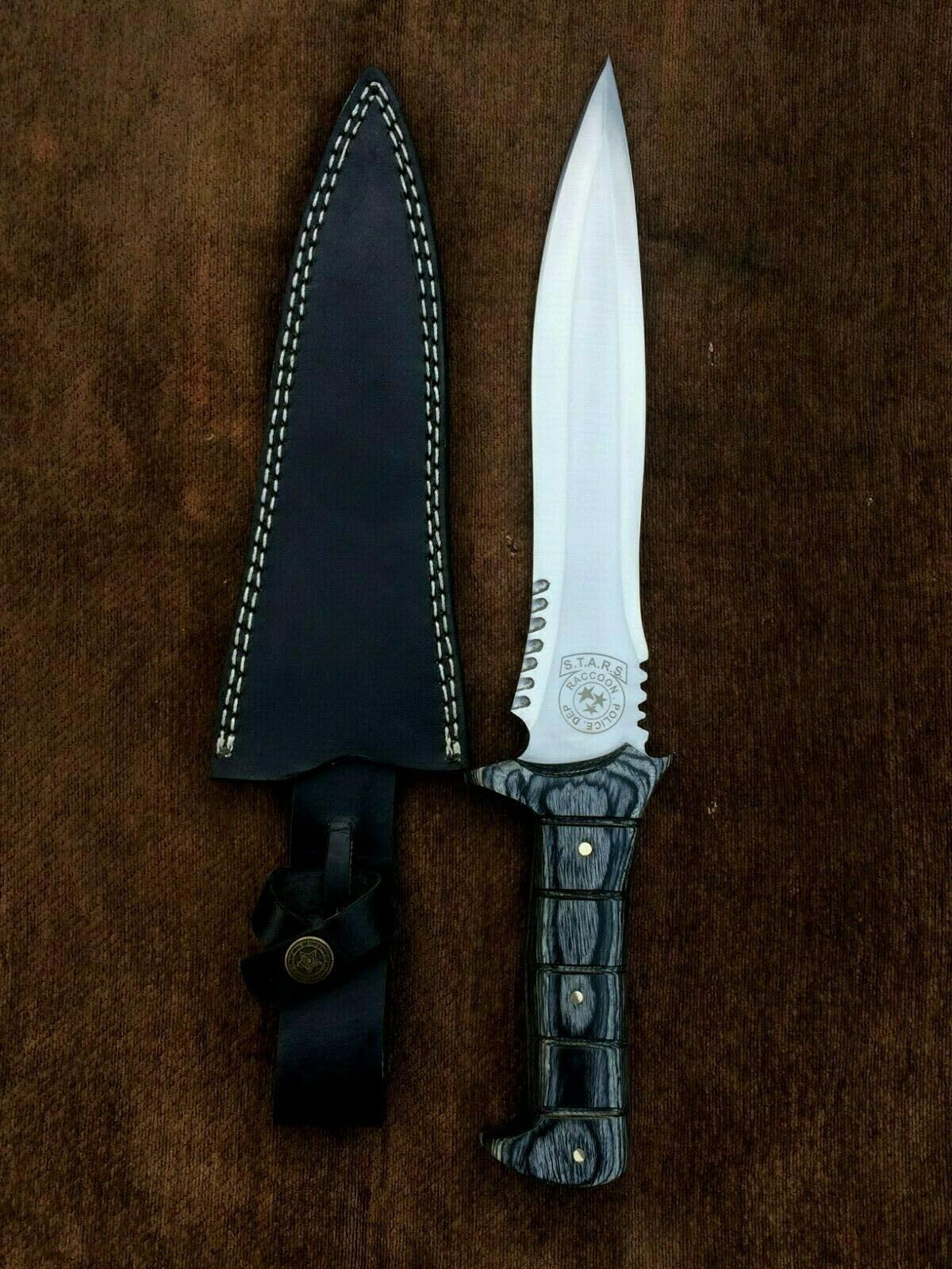 SUFI Custom Handmade 5160 Spring Steel Full Tang RE4 Leon Kennedy's Knife - High Quality Survival Knife, Hunting & Outdoor Tool - Perfect Birthday Gift for Gamers & Collectors