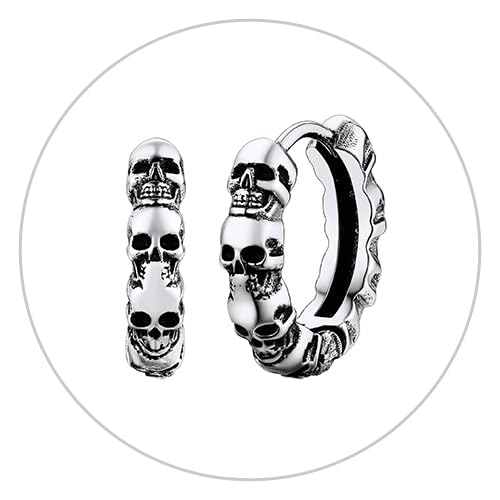 11mm Skull Hoops-steel