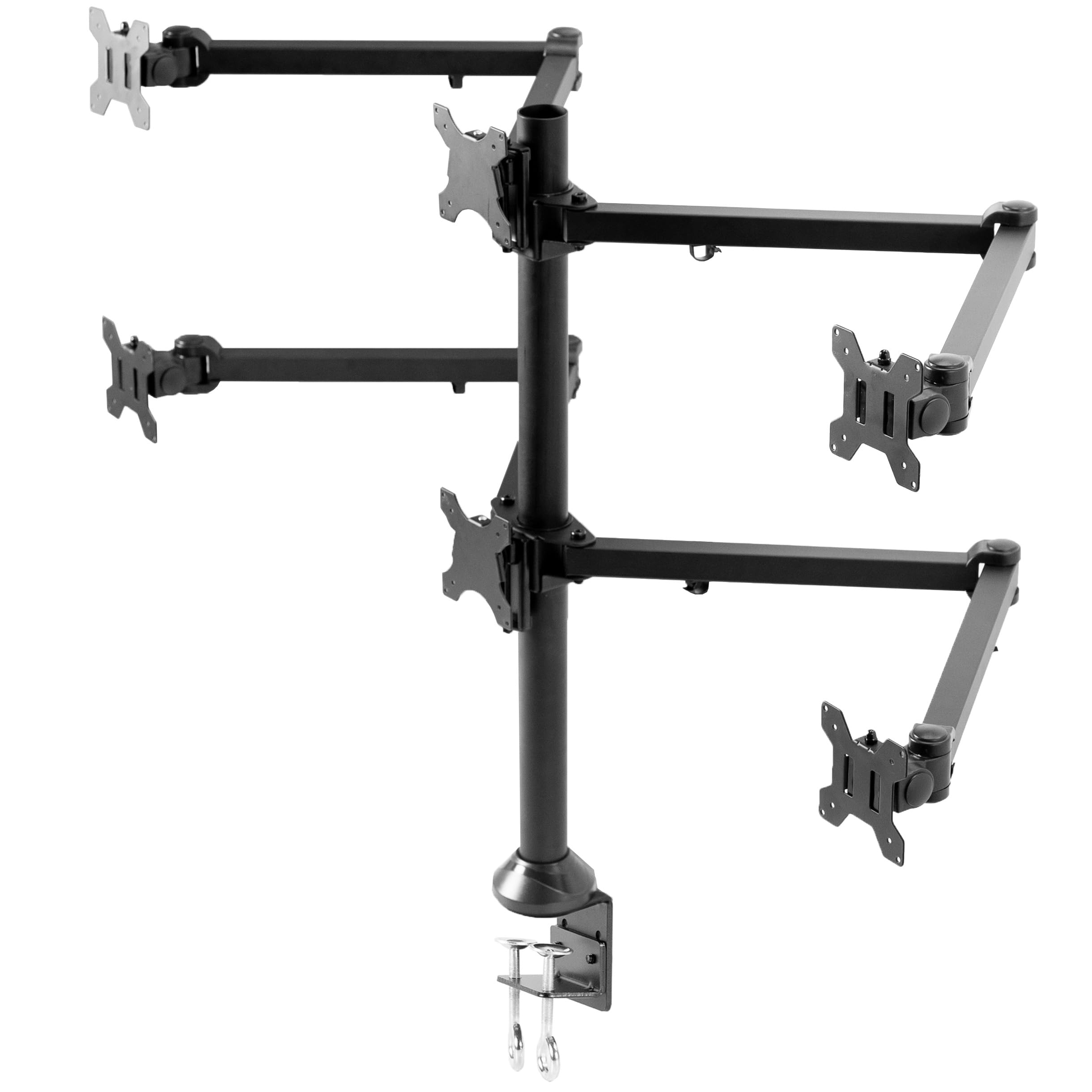 VIVO STAND-V106A Heavy Duty Steel Hex Monitor Desk Mount for 23 to 32 Inch LED LCD Screens - Fully Adjustable Stand with 6 Screen Capacity | Perfect for Multi-Monitor Workstations, Gaming Setups & Office Desks