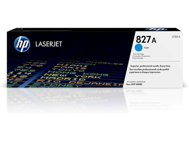 Original HP 827A Cyan LaserJet Toner Cartridge - Compatible with HP M880 Series Printers - High Yield Printing for Office & Business Documents