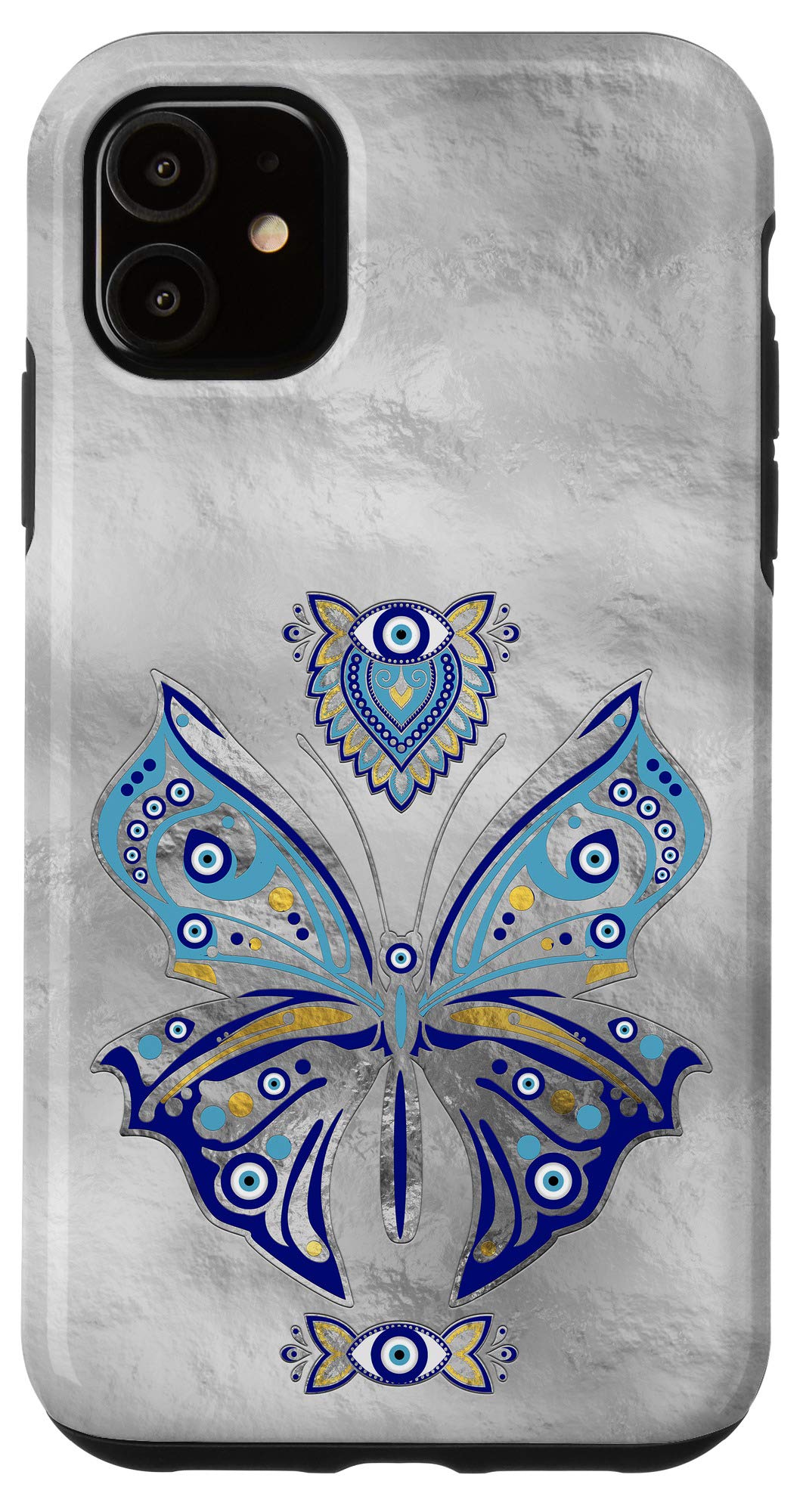 iPhone 11 Case with Butterfly & Evil Eye Design - Trendy Protective Phone Cover for Women | Perfect for Everyday Use, Travel & Gift Giving