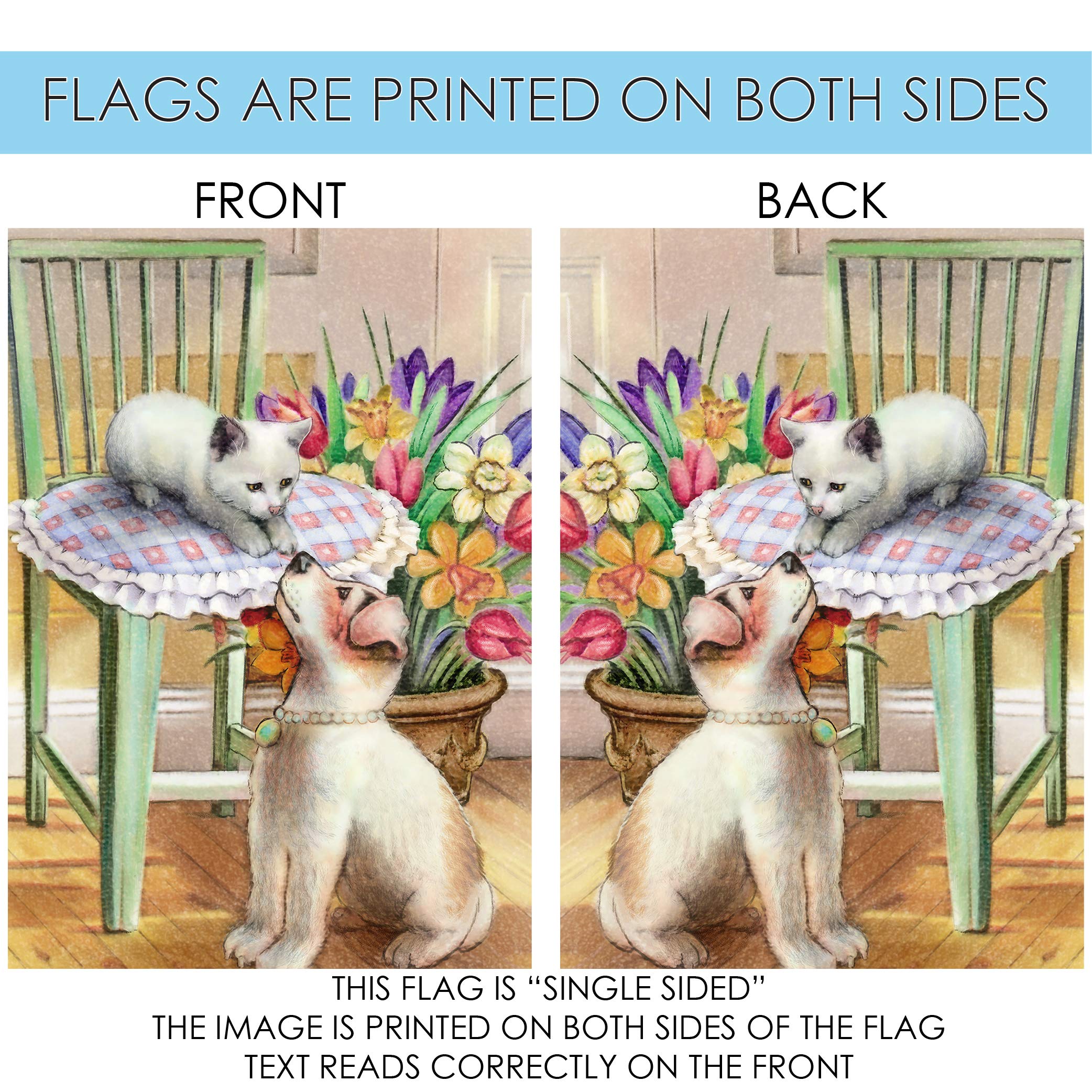 Toland Home Garden 1112176 Double Sided Spring Garden Flag for Outdoor Decor - 12x18 Inch Pet Pals Design with Cats & Dogs - Perfect for Yard, House, Porch & Seasonal Decoration