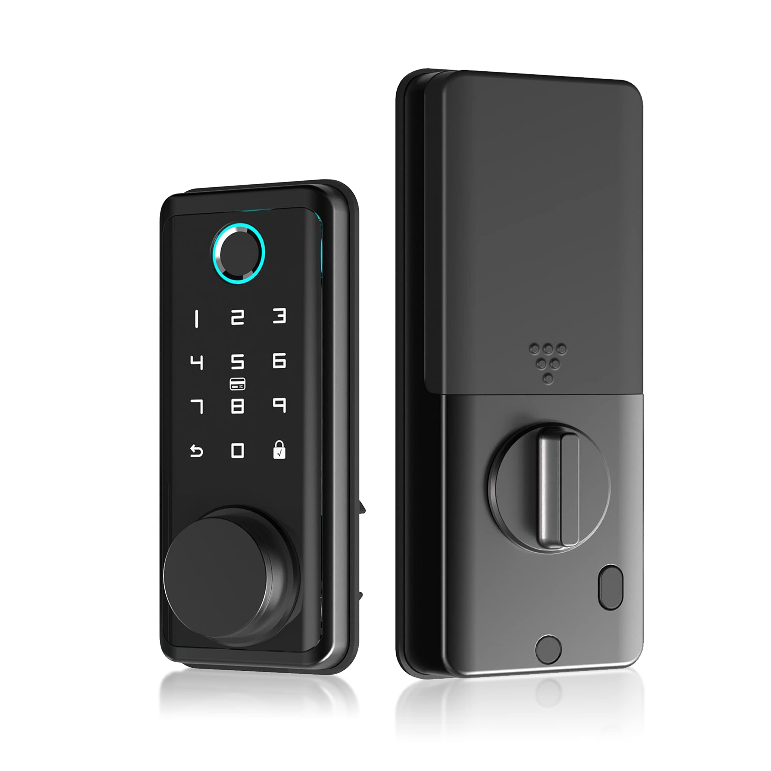 Smart Deadbolt Lock - Keyless Entry Bluetooth APP Control, 5-in-1 Security (Passcode/Auto Lock/IC Card) for Home Office Front Door - Black D01 | Perfect for Smart Homes & Vacation Rentals