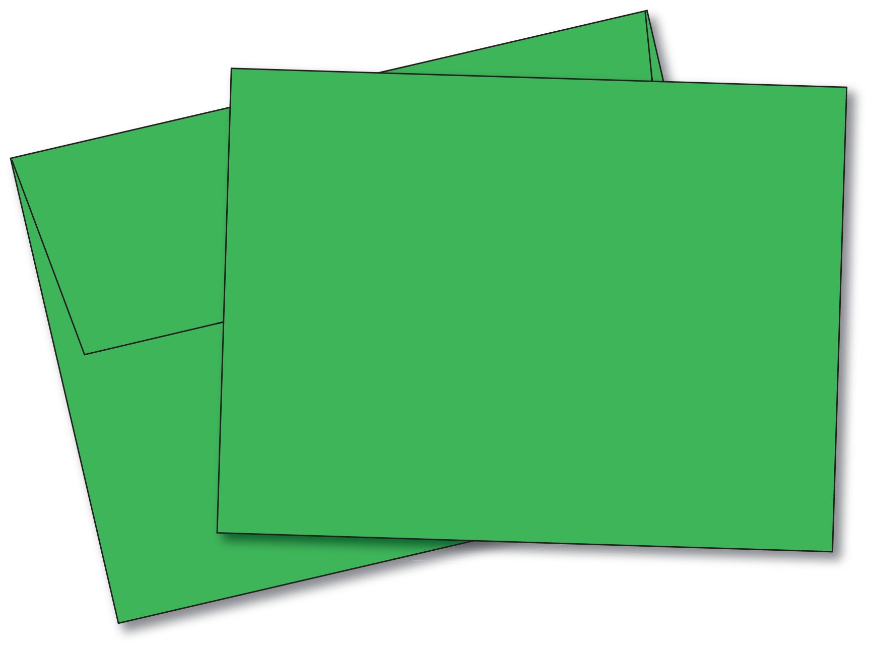 Premium Blank Green Note Cards - 4.5