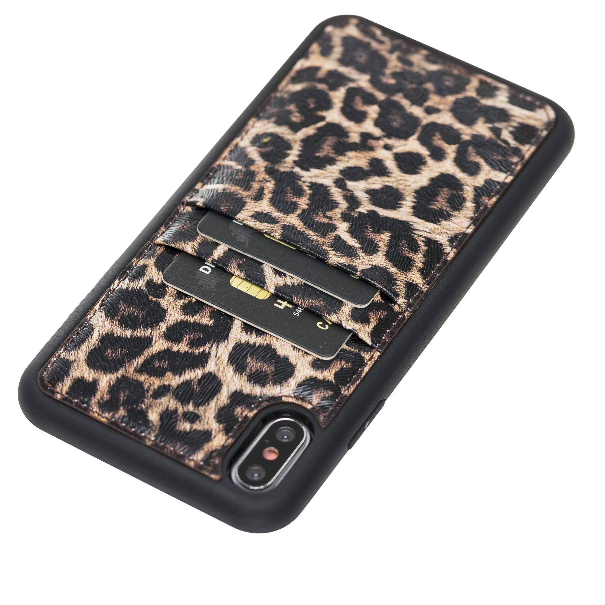 Venito Capri Leather Wallet Case for iPhone Xs Max (6.5 inch) - RFID Blocking Protection & Padded Back Cover - Leopard Print Design - Perfect for Travel, Shopping & Everyday Use