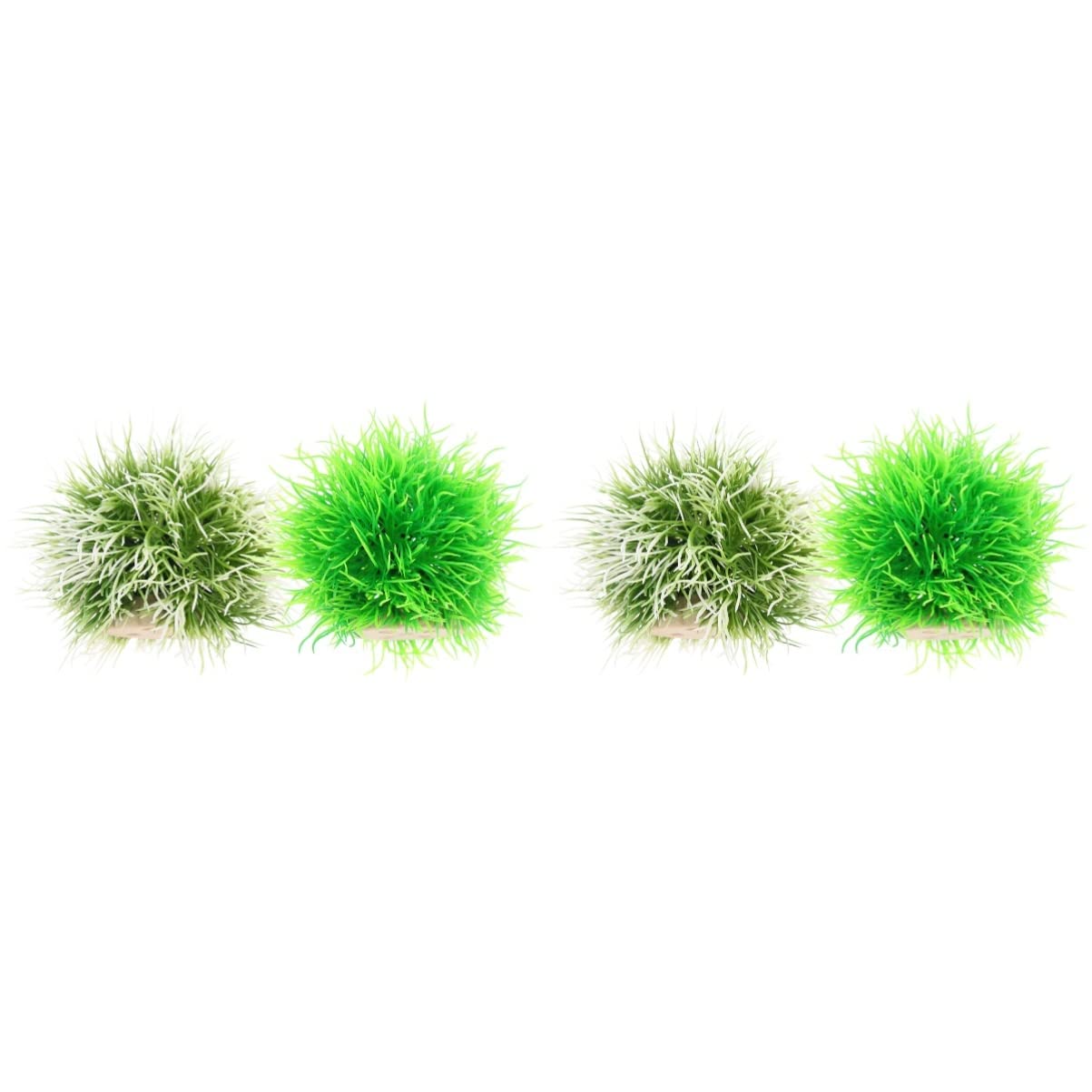 ULTECHNOVO 4 Pack Artificial Aquarium Plants - Plastic Fish Tank Decor, Green Aquatic Plant Balls for Freshwater & Saltwater Tanks - Perfect for Betta Fish, Goldfish, and Tropical Fish Habitats