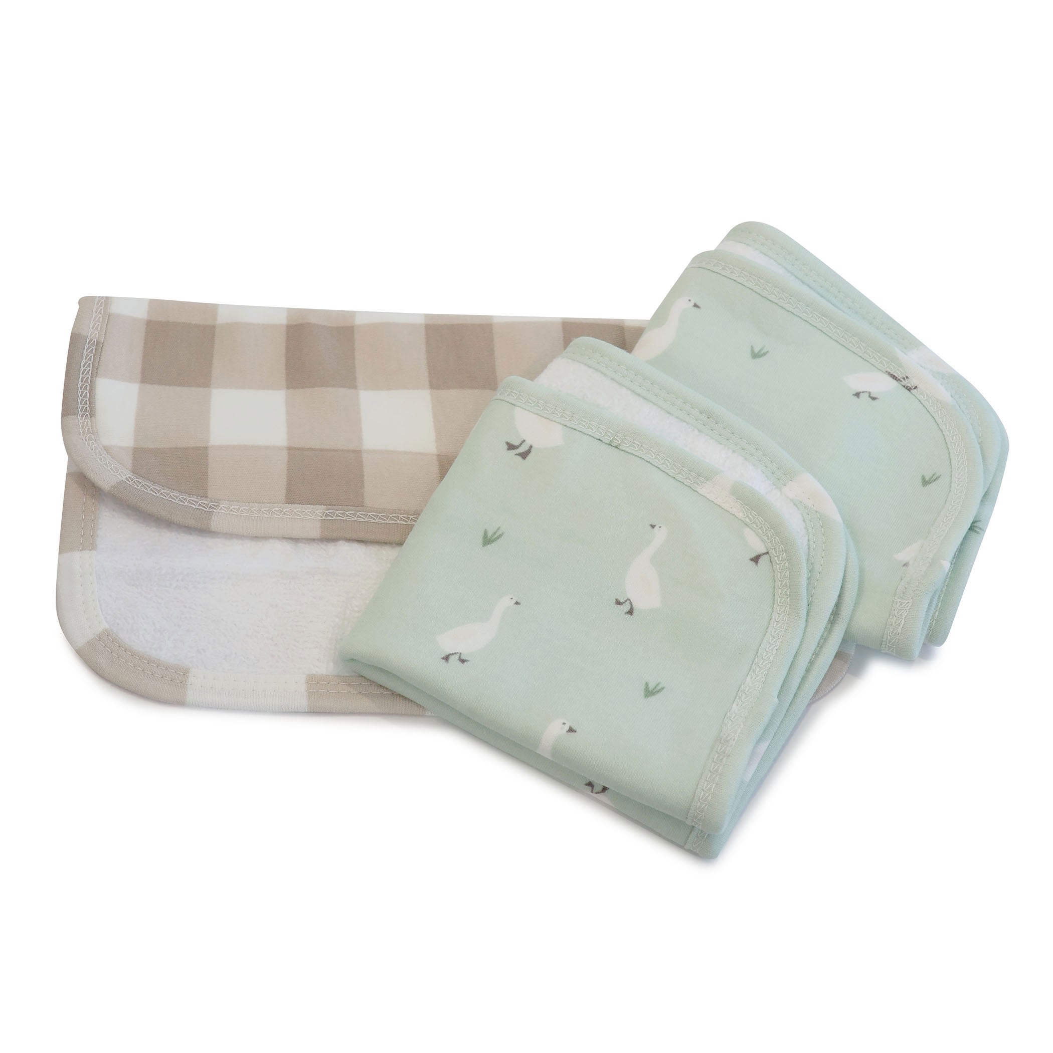 Premium 3-Pack Wash Cloths - Soft & Absorbent Olive/Taupe Cotton Towels for Kitchen, Bathroom & Spa | Gentle Exfoliation & Quick Drying