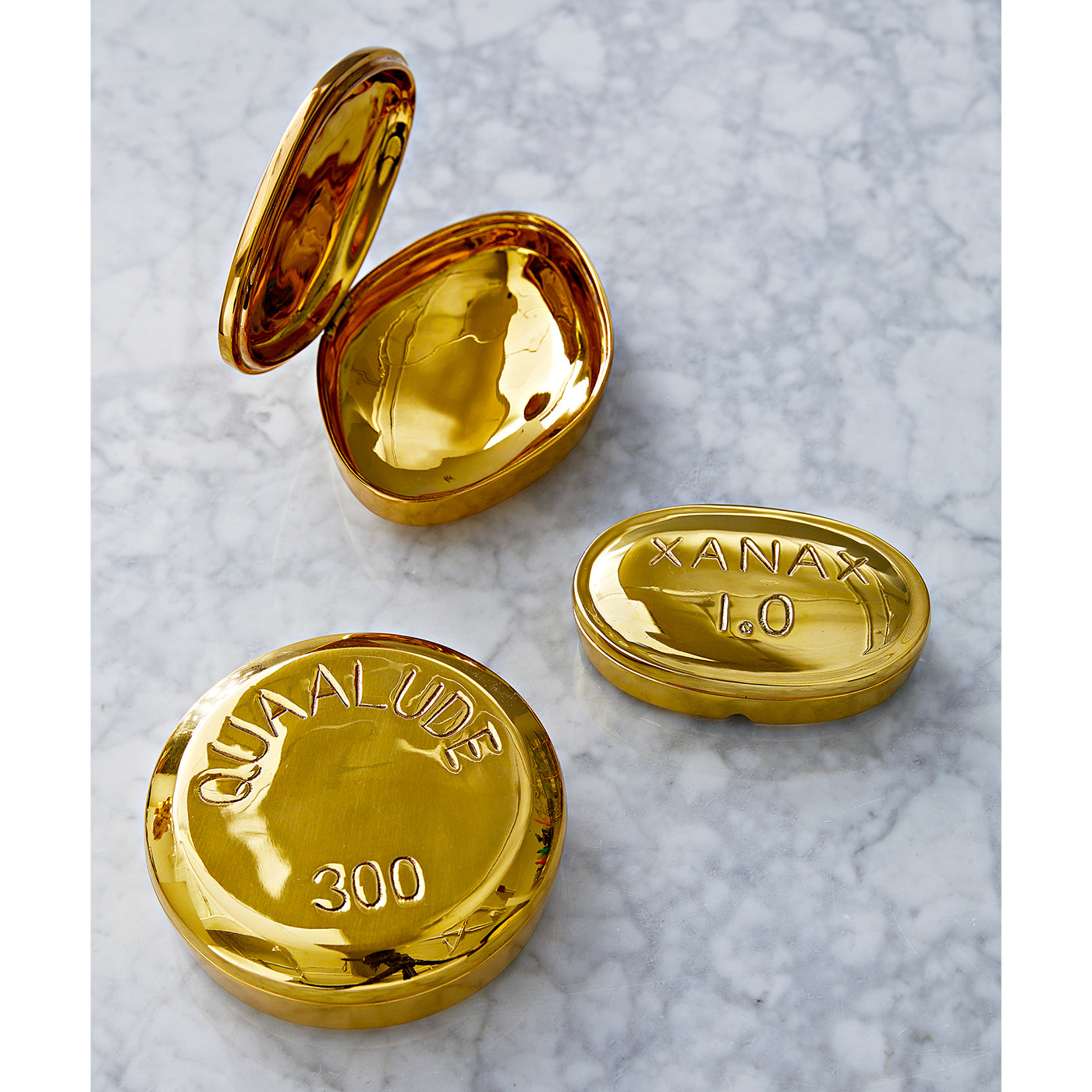 Premium Xanax Brass Pill Box - Compact & Durable Medication Organizer for Travel, Daily Use, and Emergency Storage