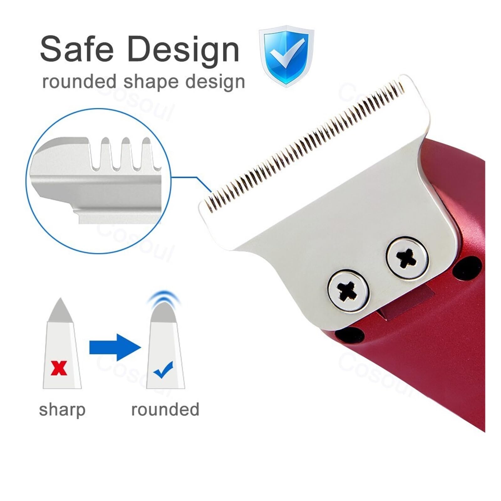 Professional Mini Portable Electric Hair Clipper - Bald Head Trimmer & Barber Shaver for Men (Fashion Red) | Perfect for Home Haircuts, Travel Grooming & DIY Styling
