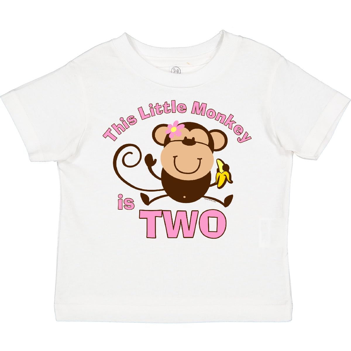 **Inktastic Little Monkey Girl 2nd Birthday Toddler T-Shirt – Cute & Comfortable Toddler Outfit for Birthday Parties & Playdates**