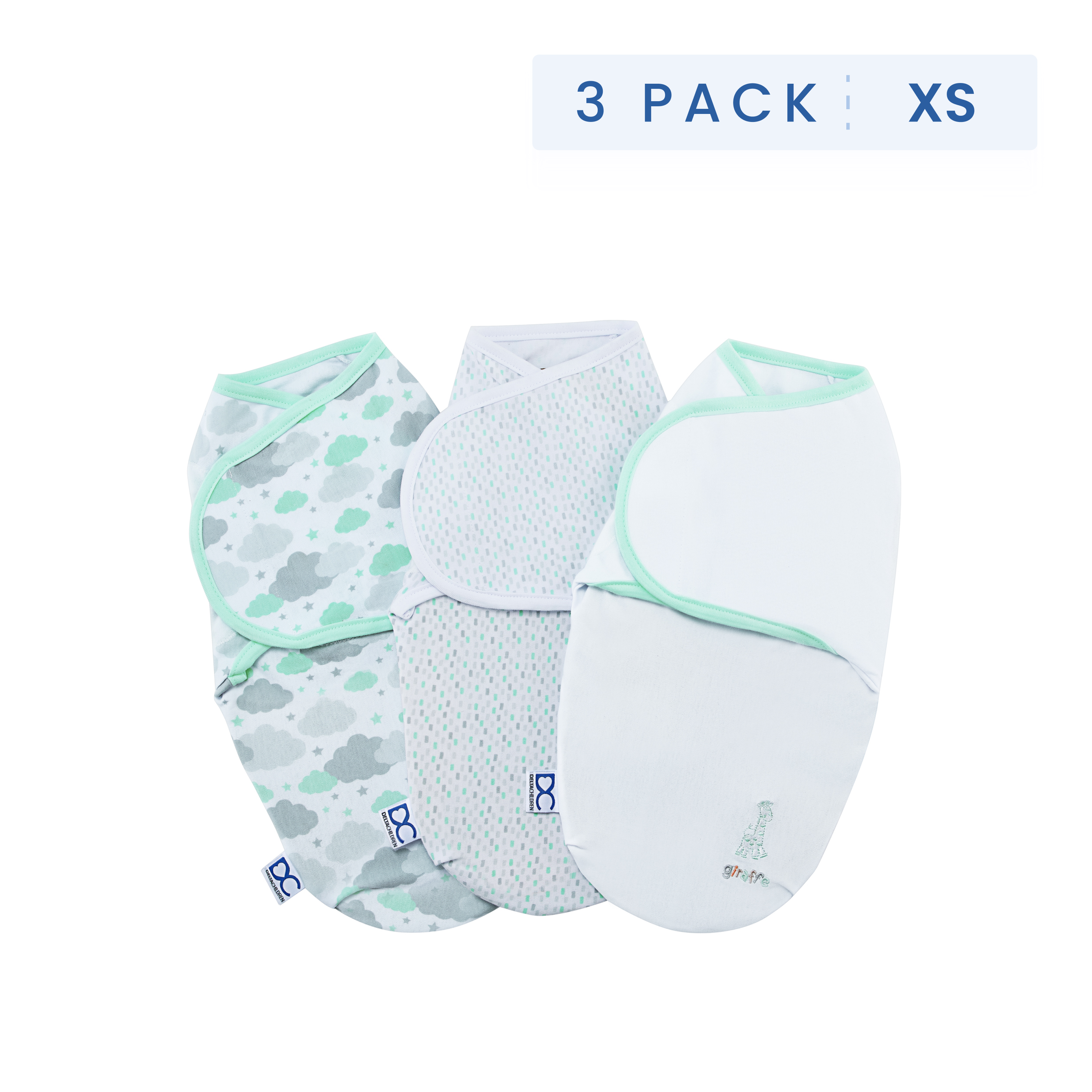 Little Lambs Adjustable Swaddle Wrap - 3 Pack for Newborns 0-3 Months (4-7 lbs) | Soft Baby Swaddle Blankets for Secure Sleep & Comfort | Perfect for Nursery, Travel & Swaddling