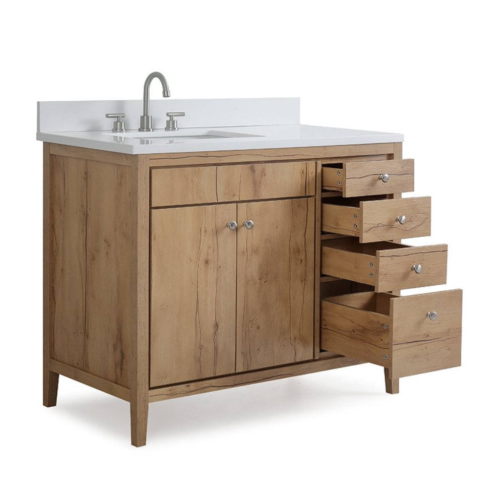 36 Inch Modern Wood Finish Beatrice Bathroom Vanity Sink - Perfect for Contemporary Bathrooms, Powder Rooms & Home Renovations