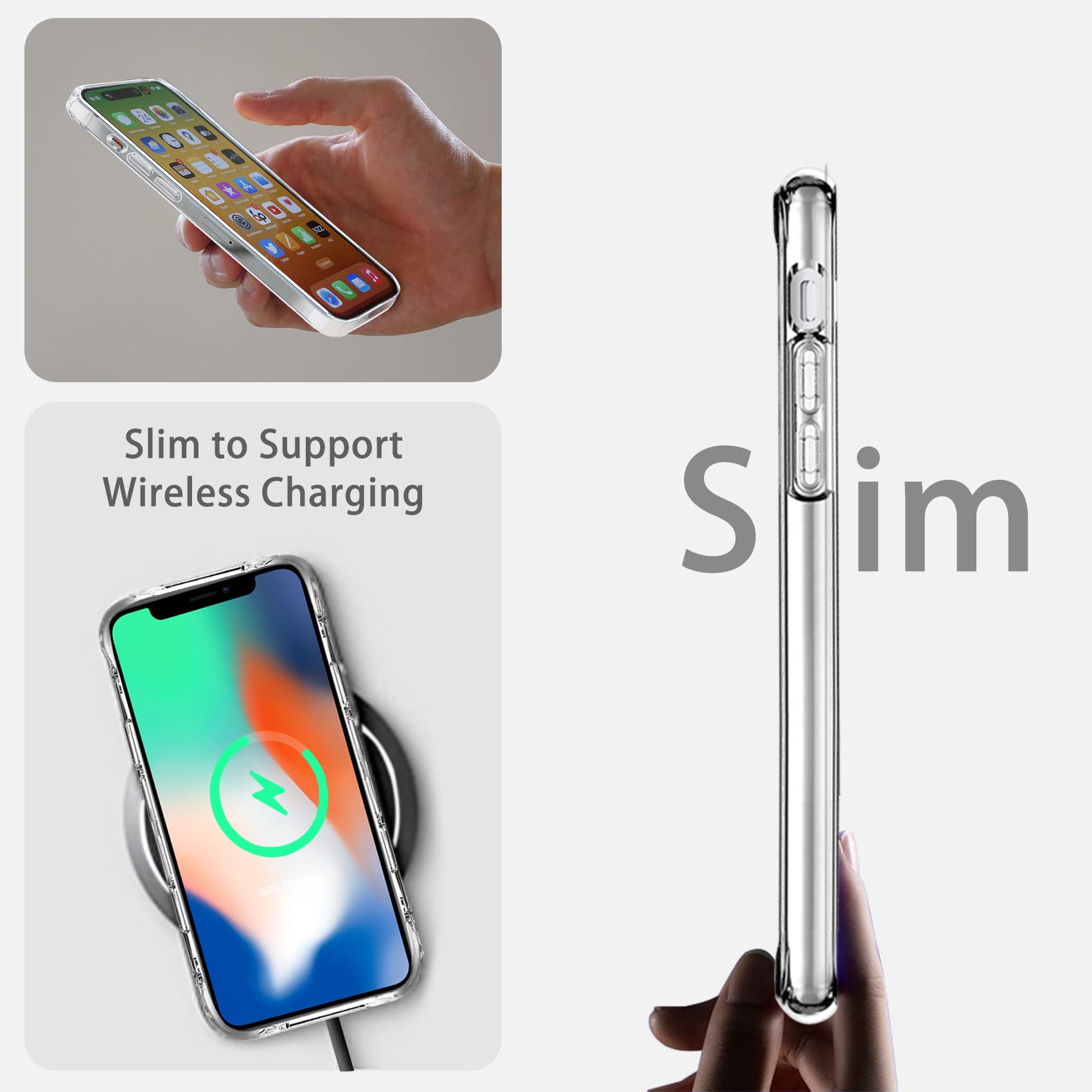 iPhone X/XS Clear Shockproof Phone Case - Slim Anti-Scratch Hard PC Back Protective Cover | Compatible with iPhone X & XS | Perfect for Everyday Protection & Drop Prevention