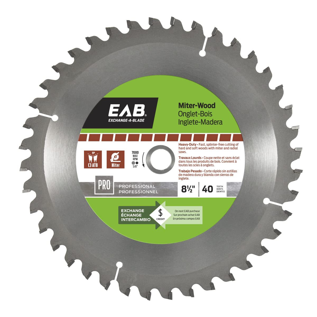 8.5-Inch 40-Teeth Finishing Miter Saw Blade - Professional Grade, Recyclable & Replaceable - Perfect for Woodworking, Trim Work, and DIY Projects