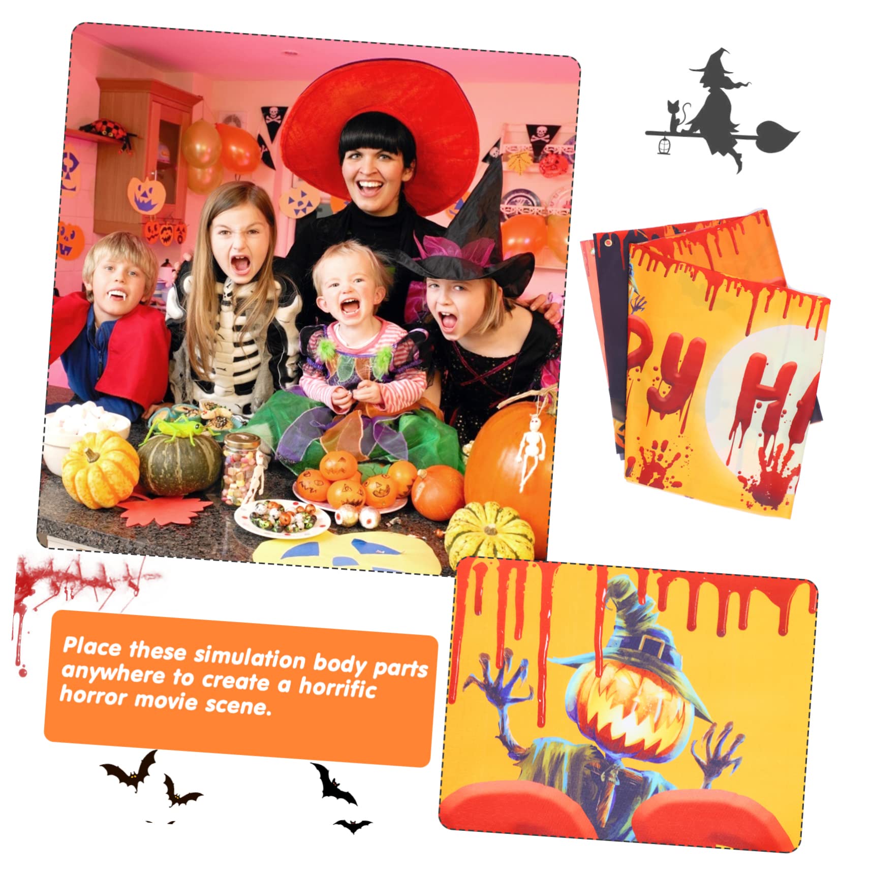 VICASKY 3-Piece Halloween Banner Set - Spooky Front Door Decor, Hanging Party Sign, Durable Polyester Halloween Decoration Supplies - Perfect for Halloween Parties, Home & Outdoor Decorations
