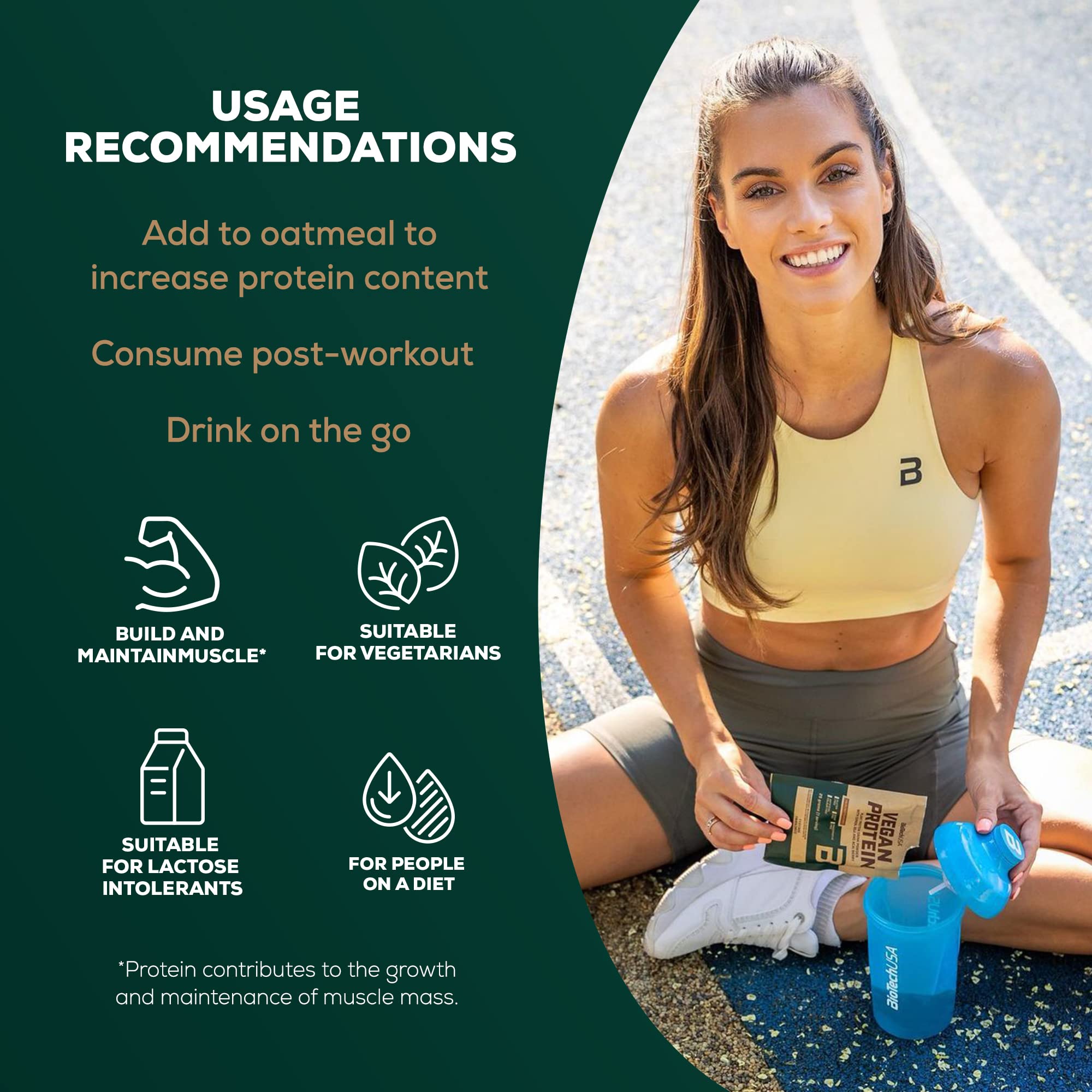 BioTechUSA Vegan Protein Powder - Hazelnut Flavor, 500g | Plant-Based Protein for Muscle Recovery & Weight Management | Ideal for Smoothies, Baking & Post-Workout Nutrition