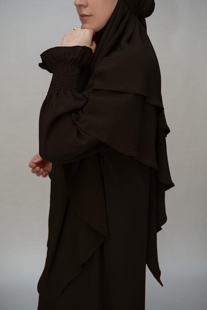 Classic Black Two-Layer Khimar Niqab - Modest Islamic Veil for Women | Perfect for Prayer, Daily Wear & Special Occasions