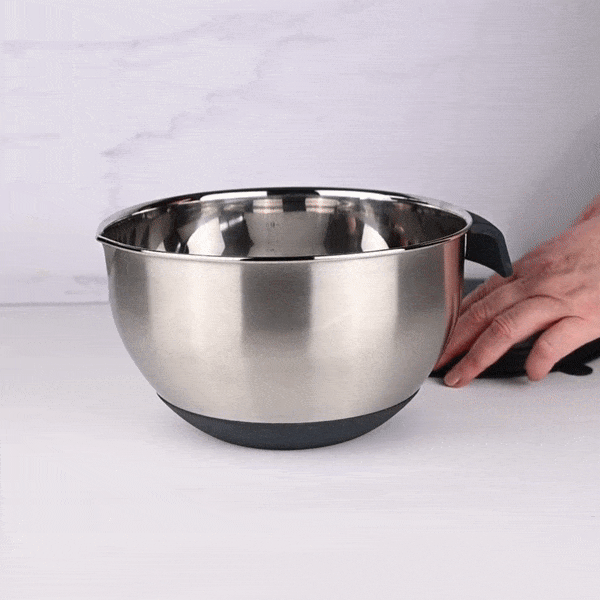 Premium Set of 3 Stainless Steel Mixing Bowls with Non-Slip Base - Ideal for Baking, Cooking & Food Prep - Kitchen Essentials for Home Chefs