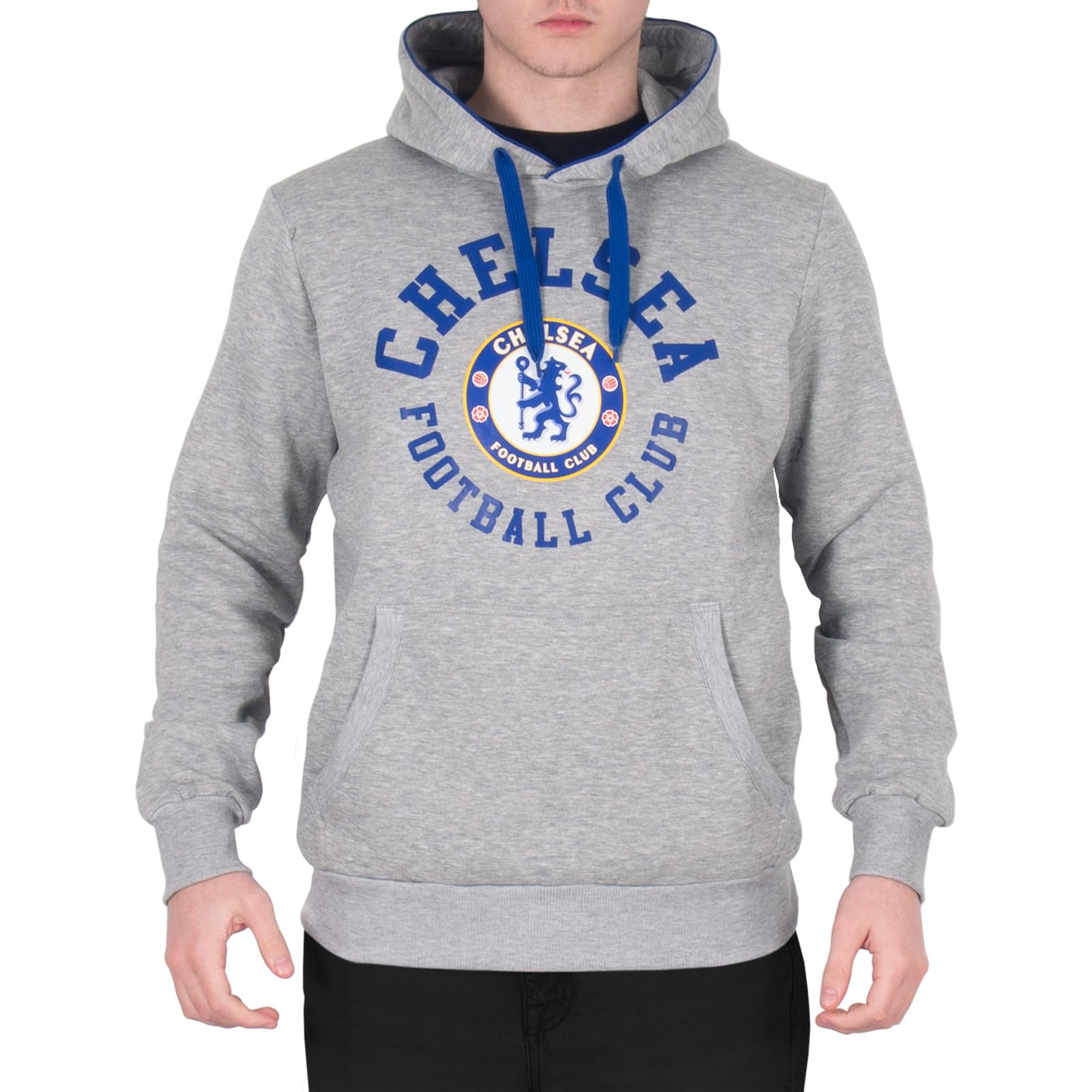 Chelsea FC Official Men's Fleece Hoodie - Grey, Medium | Soccer Fan Gift, Comfortable & Warm for Game Day & Casual Wear