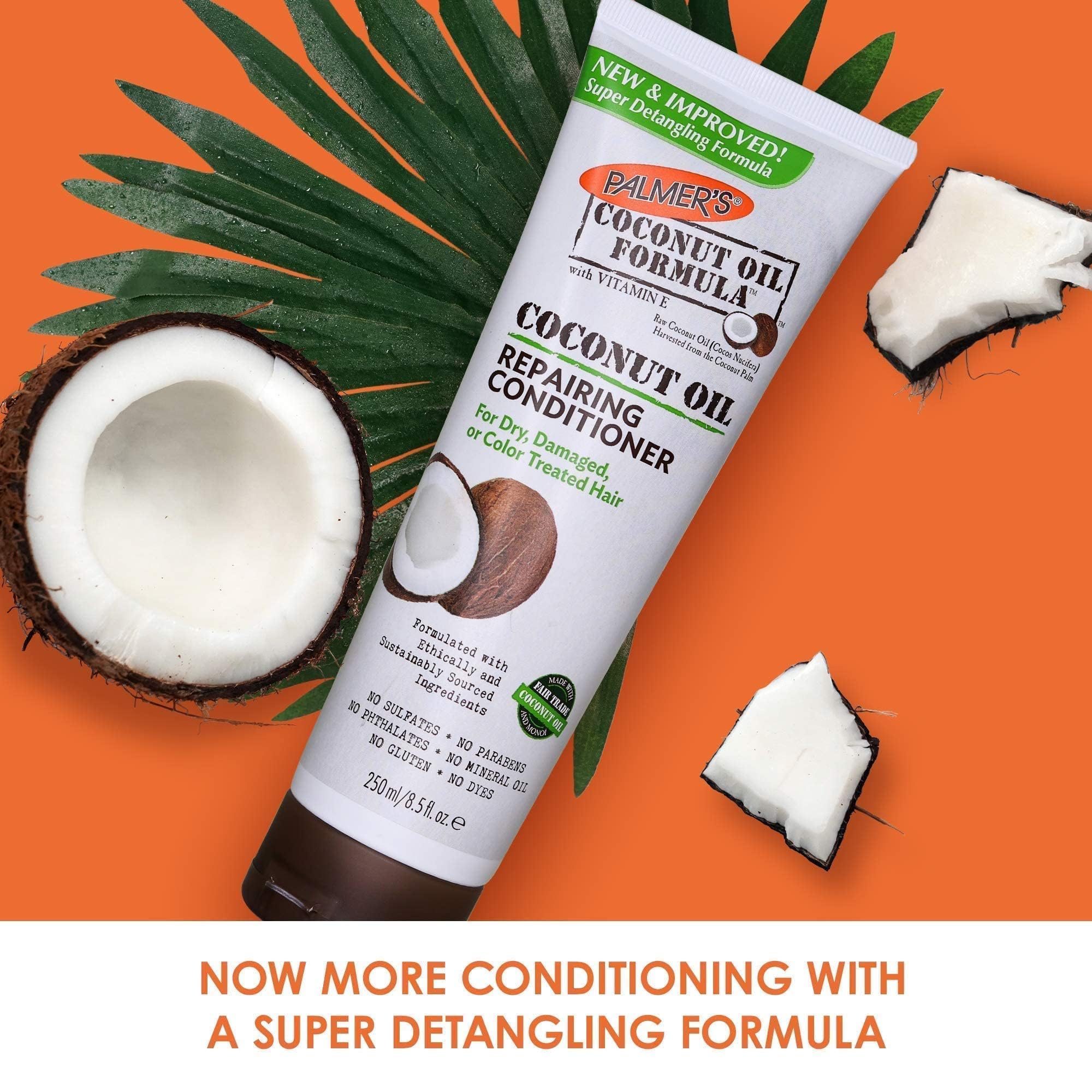 Palmers Coconut Oil & Vitamin E Deep Repairing Hair Conditioner for Dry, Damaged Hair - 8.5 Oz (2 Pack) | Hydrating Moisturizer for Curly, Natural, Color-Treated Hair | Salon Quality Hair Care Treatment