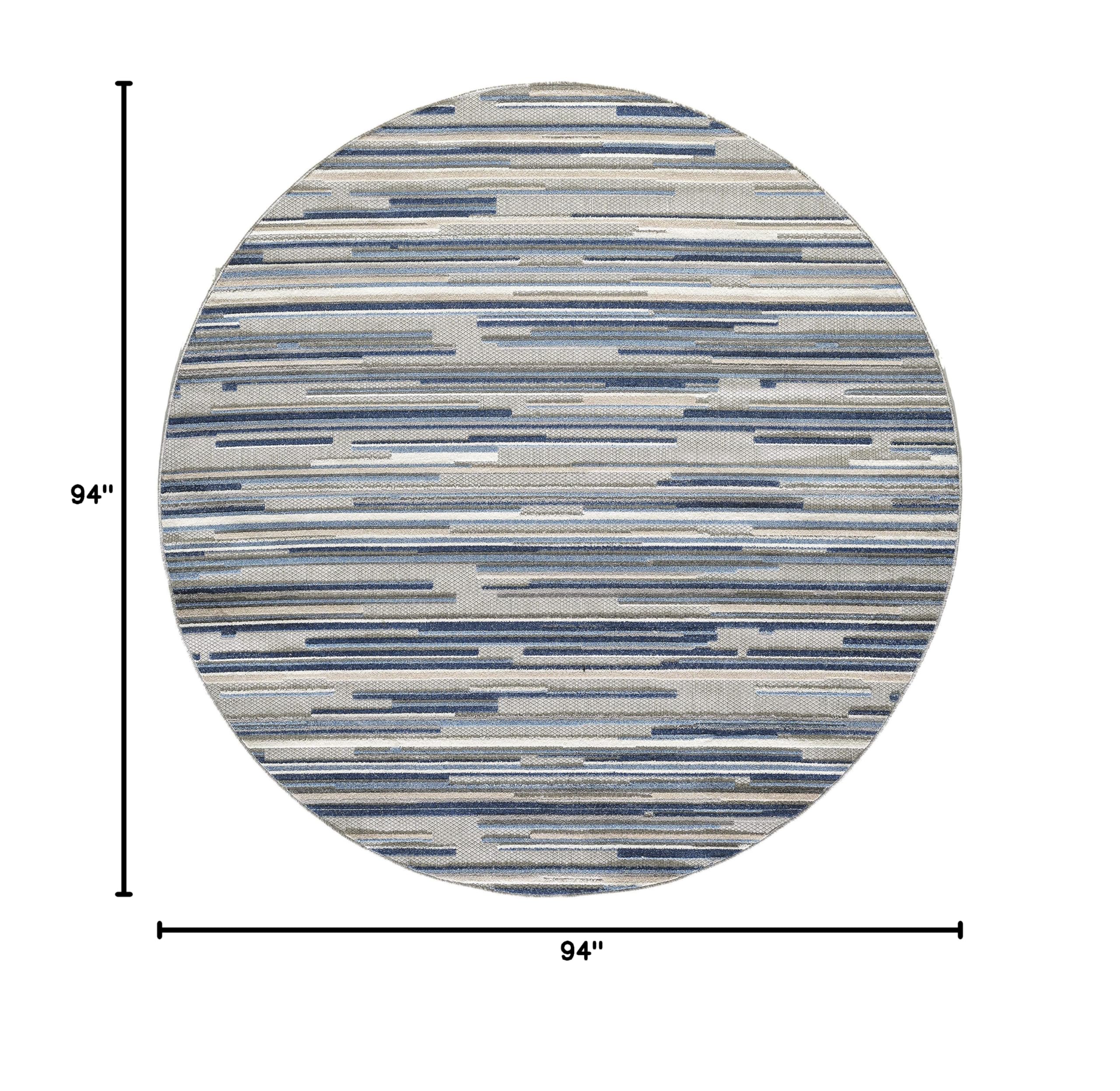 KAS Rugs Calla Blue Denni Plush Round Area Rug 7'10' - Soft & Luxurious Living Room Carpet for Bedroom, Nursery, or Office Decor