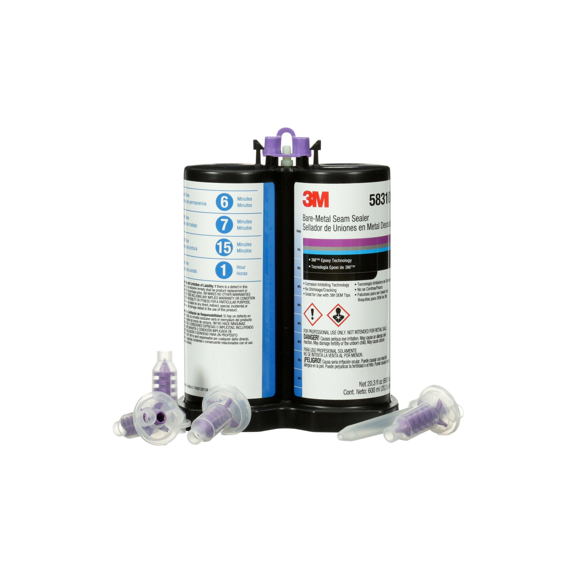 3M Bare Metal Seam Sealer 58310 - Beige Automotive Body Repair Adhesive (600mL DMS Cartridge, Pack of 4) - Perfect for Car Restoration, Truck Bodywork & Metal Surface Repairs