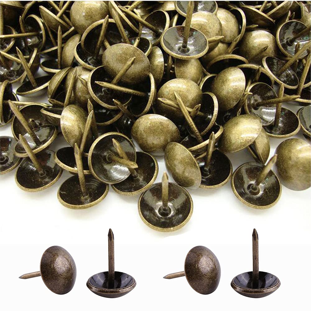 BetterJonny - 500pcs Upholstery Tacks, Heavy Duty 17x11mm Antique Bronze Decorative Nails for Furniture, Sofas, Chairs & Vintage Decor - Perfect for DIY Home Restoration & Classic Furniture Repair