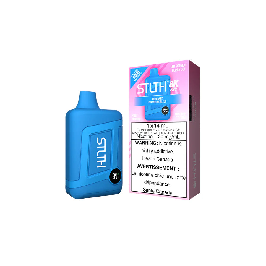 Blue Razz STLTH 8K Pro Disposable Vape - 8000 Puffs, Smooth Flavor, Long-Lasting - Perfect for Travel, Parties & On-the-Go Vaping