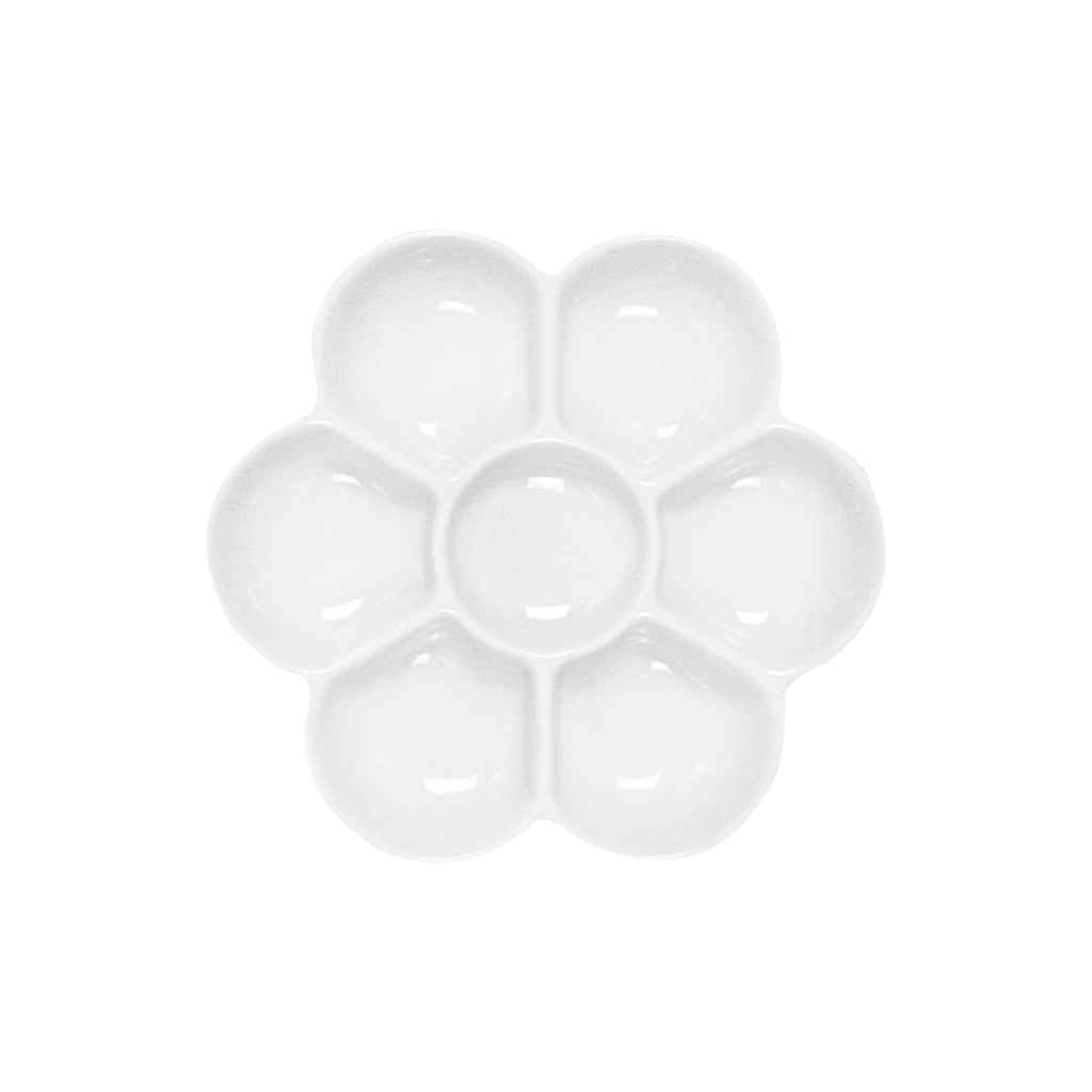Porcelain Seven Section Flower Dish - 5 Inch Diameter (WCW213) - Perfect for Floral Arrangements, Centerpieces, and Home Decor