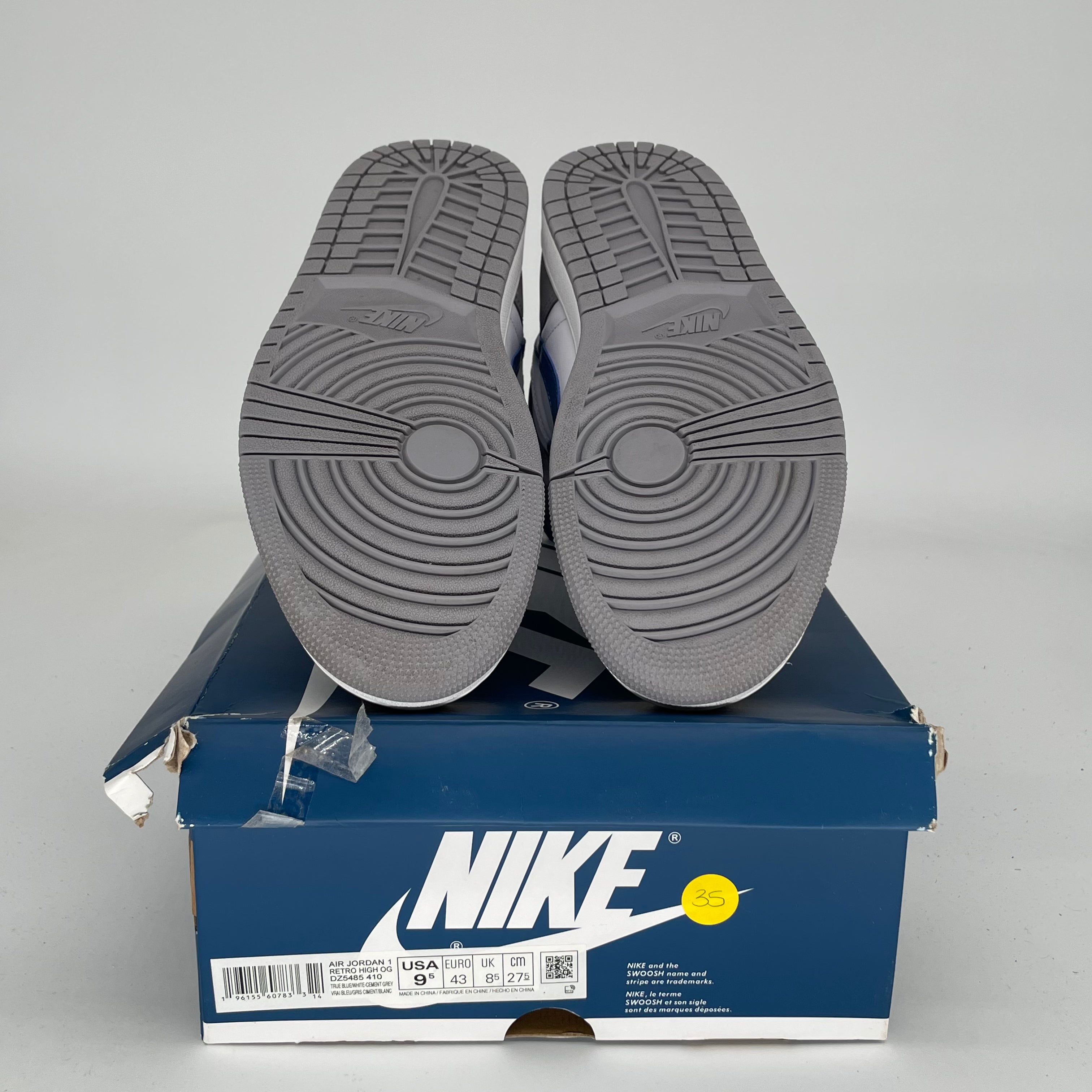 AIR JORDAN 1 TRUE BLUE Retro High OG Basketball Shoes - Men's Size 9.5 (DZ5485-410) - Authentic Sneakers for Streetwear, Sports & Casual Fashion