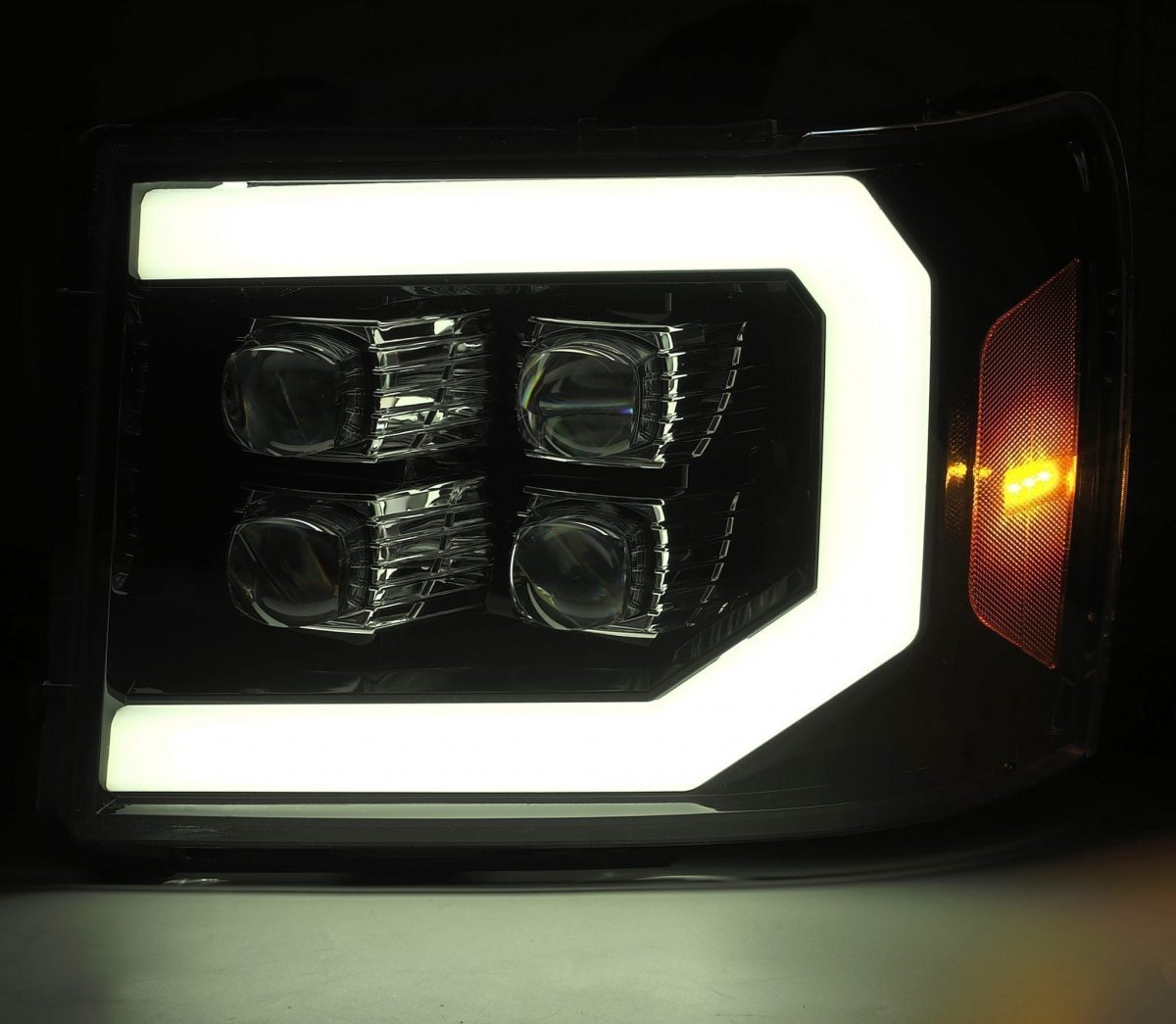 07-13 GMC Sierra NOVA Series LED Projector Headlights - Jet Black - High Performance Lighting Upgrade for Night Driving & Off-Road Adventures