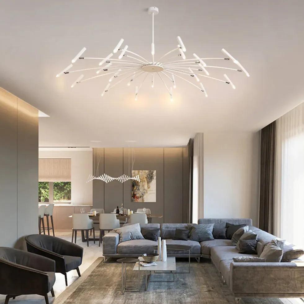 Modern LED Chandelier with Metal Finish - Energy Efficient Spot Lights for Dining Room, Bedroom & Living Room Ceiling Lighting