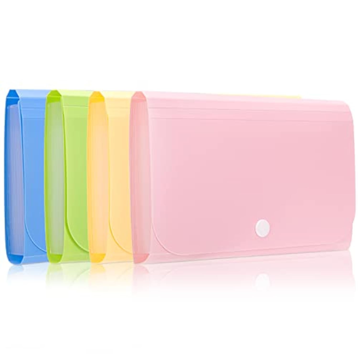 Receipt Organizer & Coupon Holder Wallet - 13 Pocket Mini File Folder for Cash, Tax Documents, Business Expenses & Shopping - 7x4.5 Inch Portable Checkbook Case with Label Tabs (Set of 4) - Perfect for Office, Home, Travel & Small Business Organization
