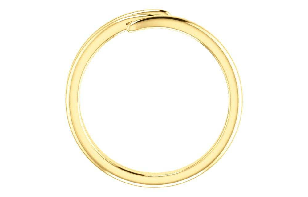 14K Yellow Gold Bypass Ring for Women - Elegant Stackable Wedding Band, Anniversary Gift Jewelry - Perfect for Everyday Wear, Date Nights & Special Occasions