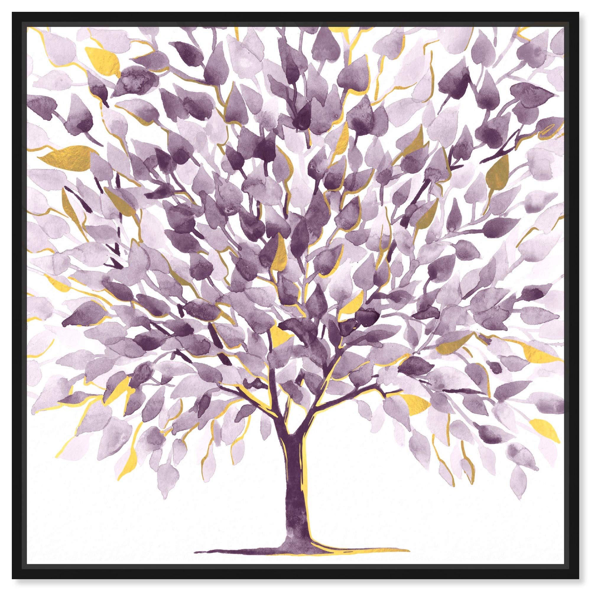 Oliver Gal Artist Co. 'Amethyst Tree' Floral Framed Canvas Wall Art - 30x30 Inches Purple & White Botanical Print for Living Room, Bedroom & Office Décor