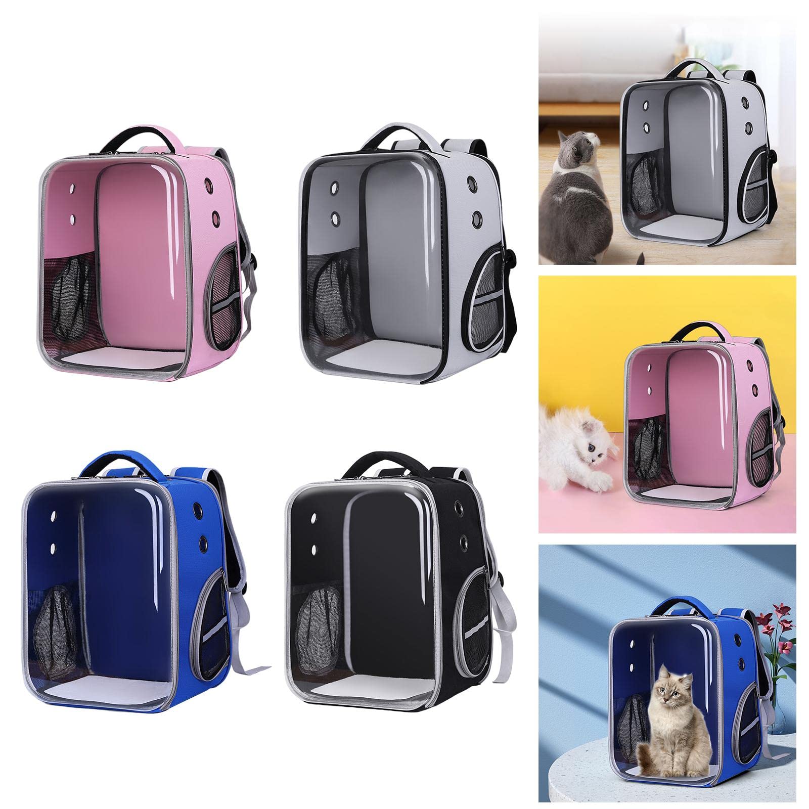 Enakshi Breathable Mesh Transparent Cat Carrier Bag for Outdoor Strolling & Travel - Lightweight Pet Carrier for Cats & Small Pets - Perfect for Vet Visits, Road Trips & Air Travel