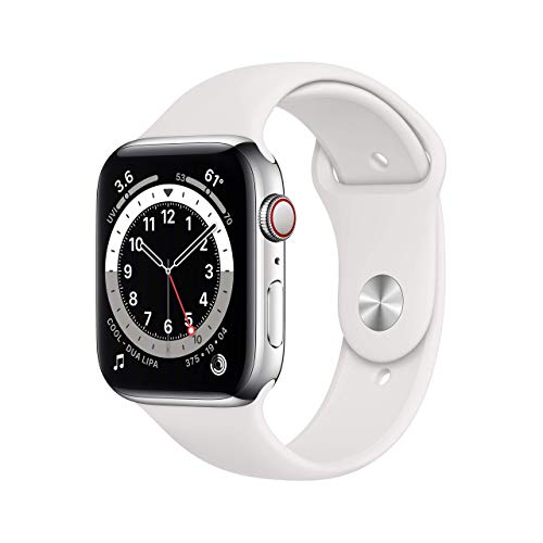 Silver Stainless Steel Case - White Sport Band