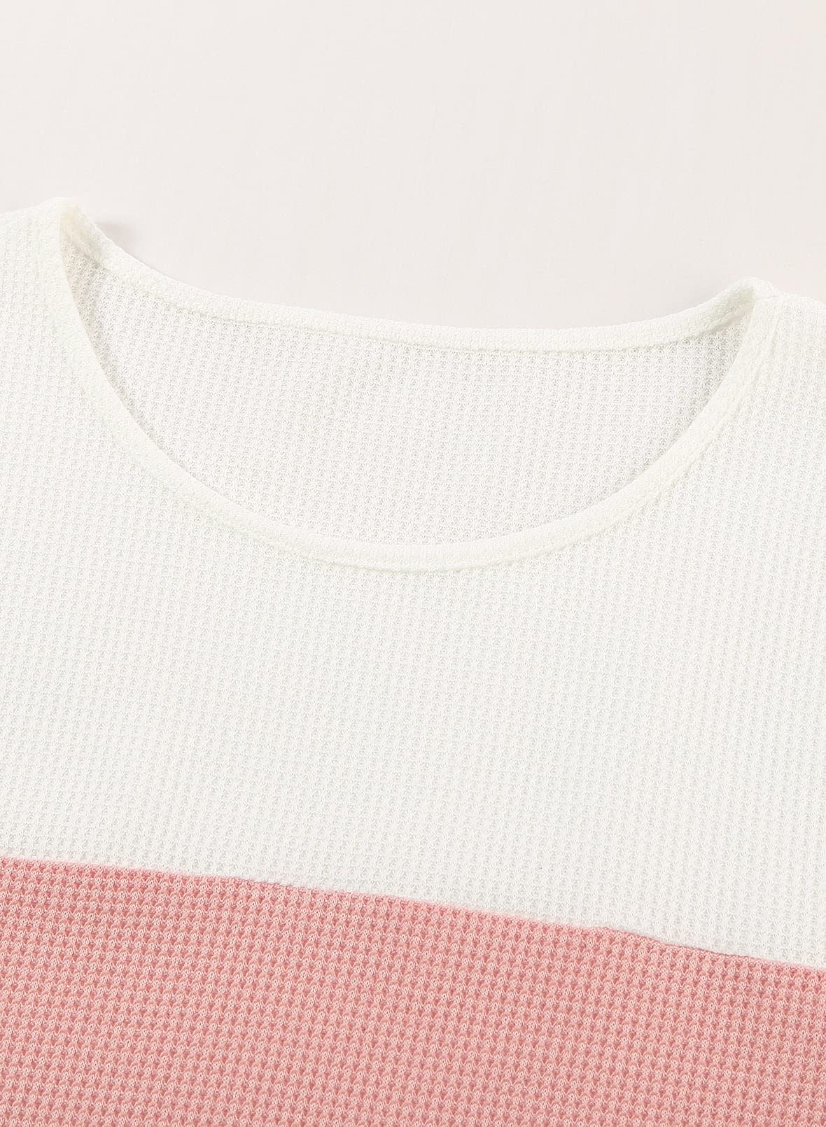 Dokotoo Women's Casual Long Sleeve Crewneck Pullover Sweater - Color Block Striped Waffle Knit Top for Fall | Perfect for Office Wear, Weekend Outings & Layering