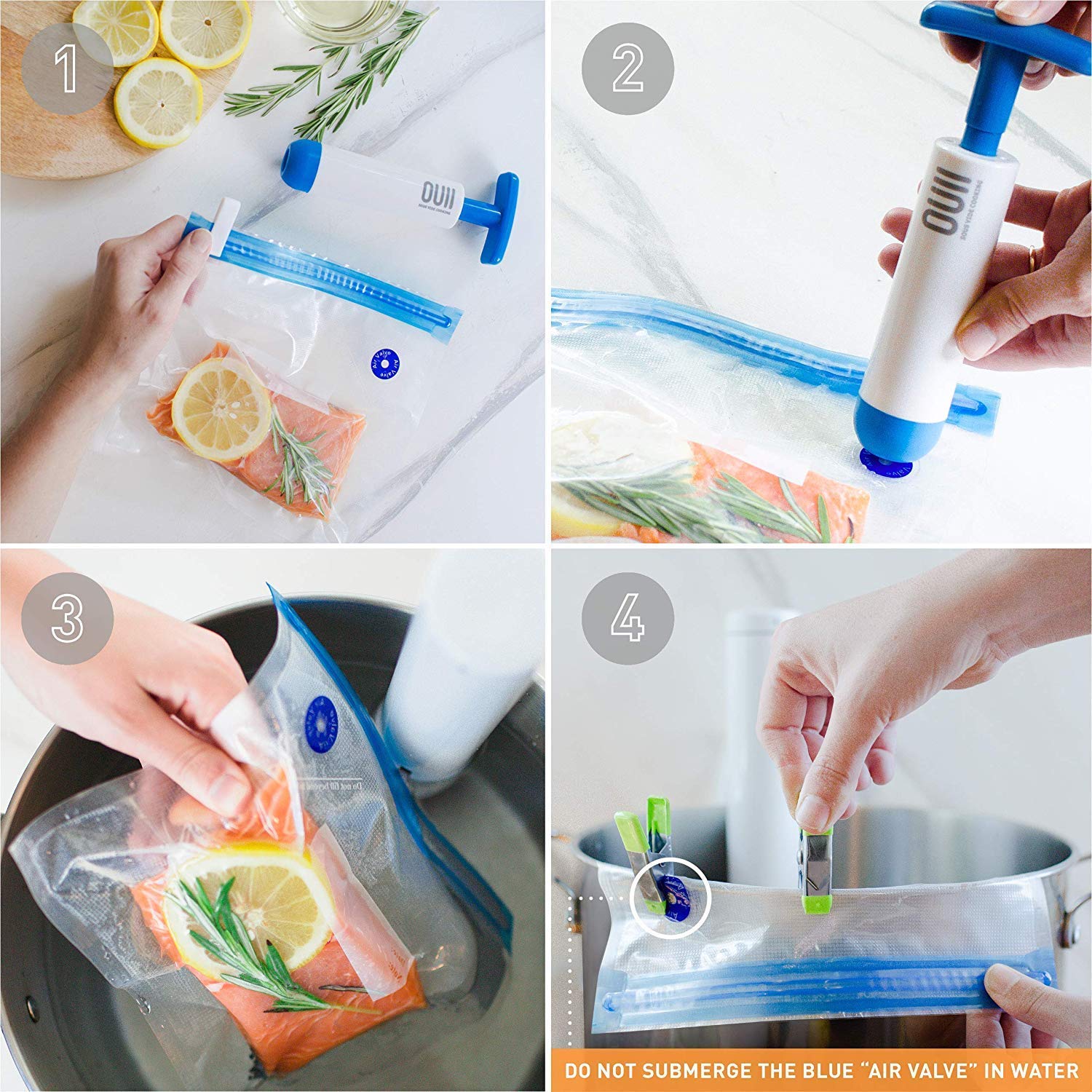 Premium Reusable BPA-Free Sous Vide Bags (15 Pack) with Hand Pump - Compatible with Joule, Anova & All Sous Vide Machines - Multi-Size Vacuum Sealer Bags for Food Storage & Freezing - Perfect for Meal Prep, Sous Vide Cooking & Long-Term Food Preservation