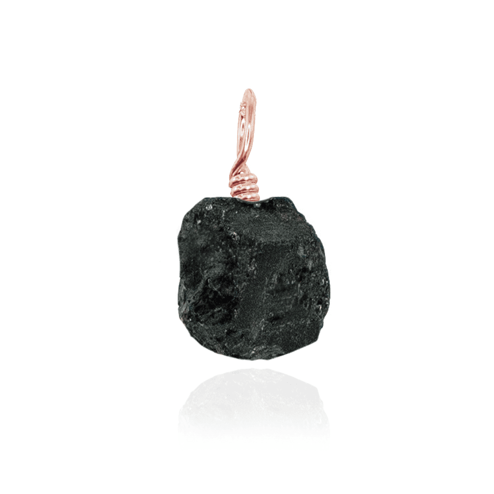 Natural Raw Black Tourmaline Crystal Pendant Necklace - Protection Stone Jewelry for Energy Cleansing & Spiritual Healing | Perfect for Meditation, Yoga & Daily Wear