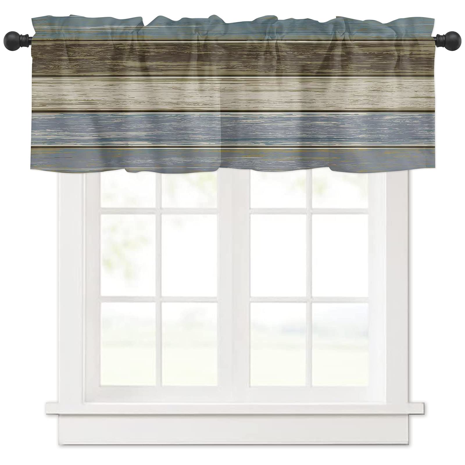 Elegant Rod Pocket Valance Curtains for Living Room, Bedroom, Bathroom & Kitchen Windows - 54x18 Inch Single Panel Window Treatment in Multi Colors - Perfect for Small Windows, Home Decor & Room Refresh