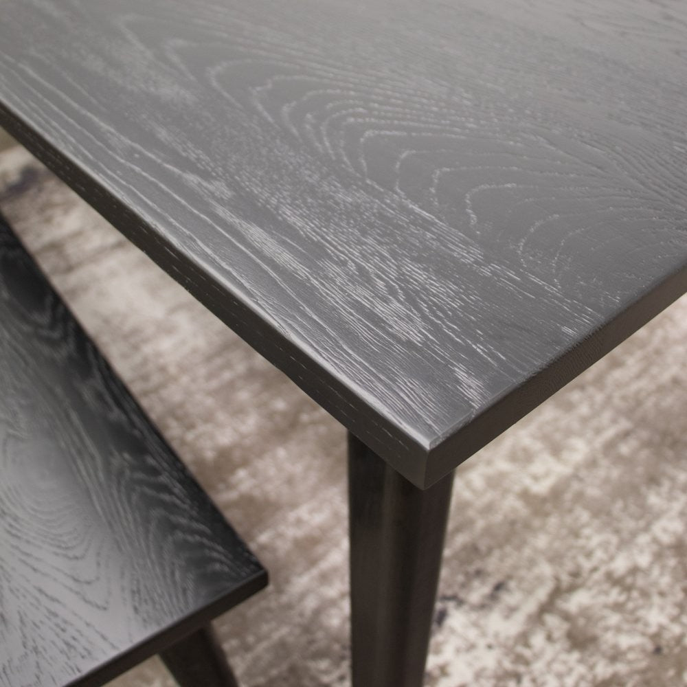 Vicchy 70.8 Inch Black Dining Table - Modern Kitchen & Dining Room Furniture for Family Gatherings & Dinner Parties