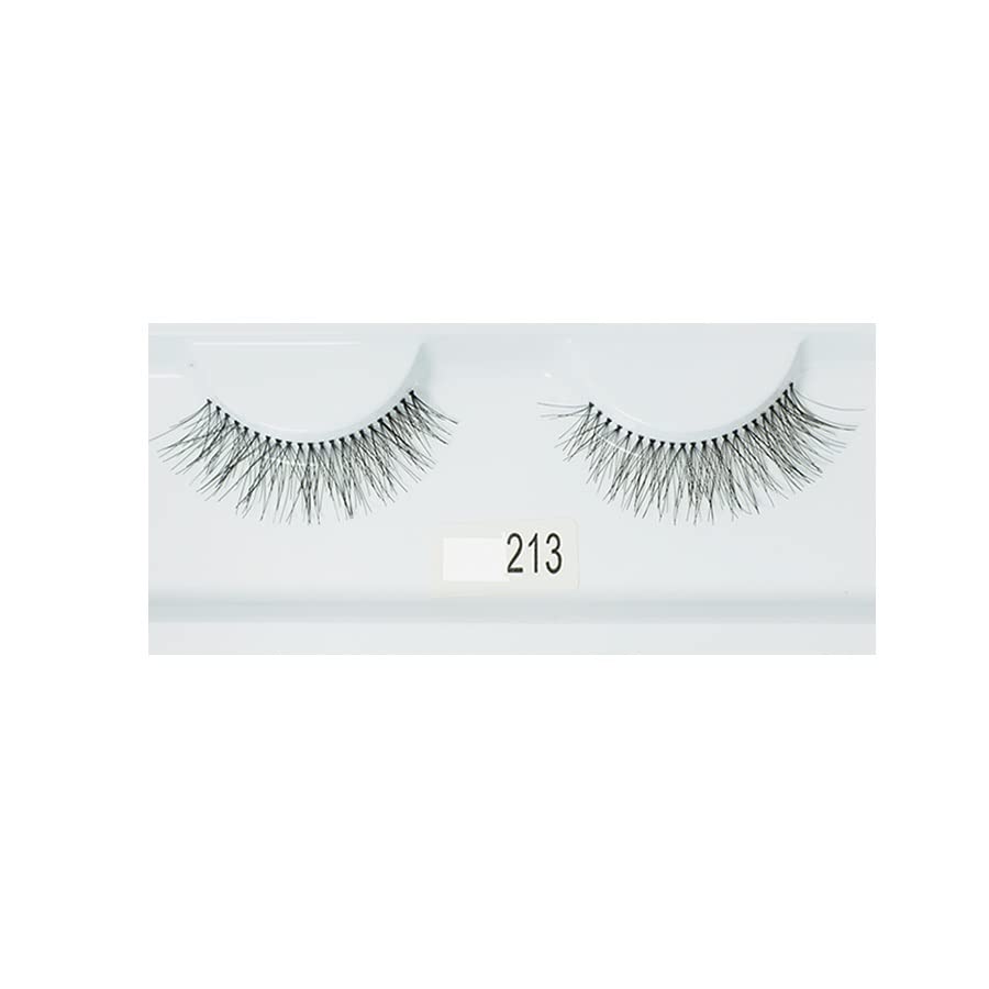 BRONSON PROFESSIONAL No. 213 3D Faux Mink False Eyelashes - Natural Looking Long Lashes (1 Pair) for Eye Makeup & Dramatic Look | Perfect for Weddings, Parties & Daily Wear
