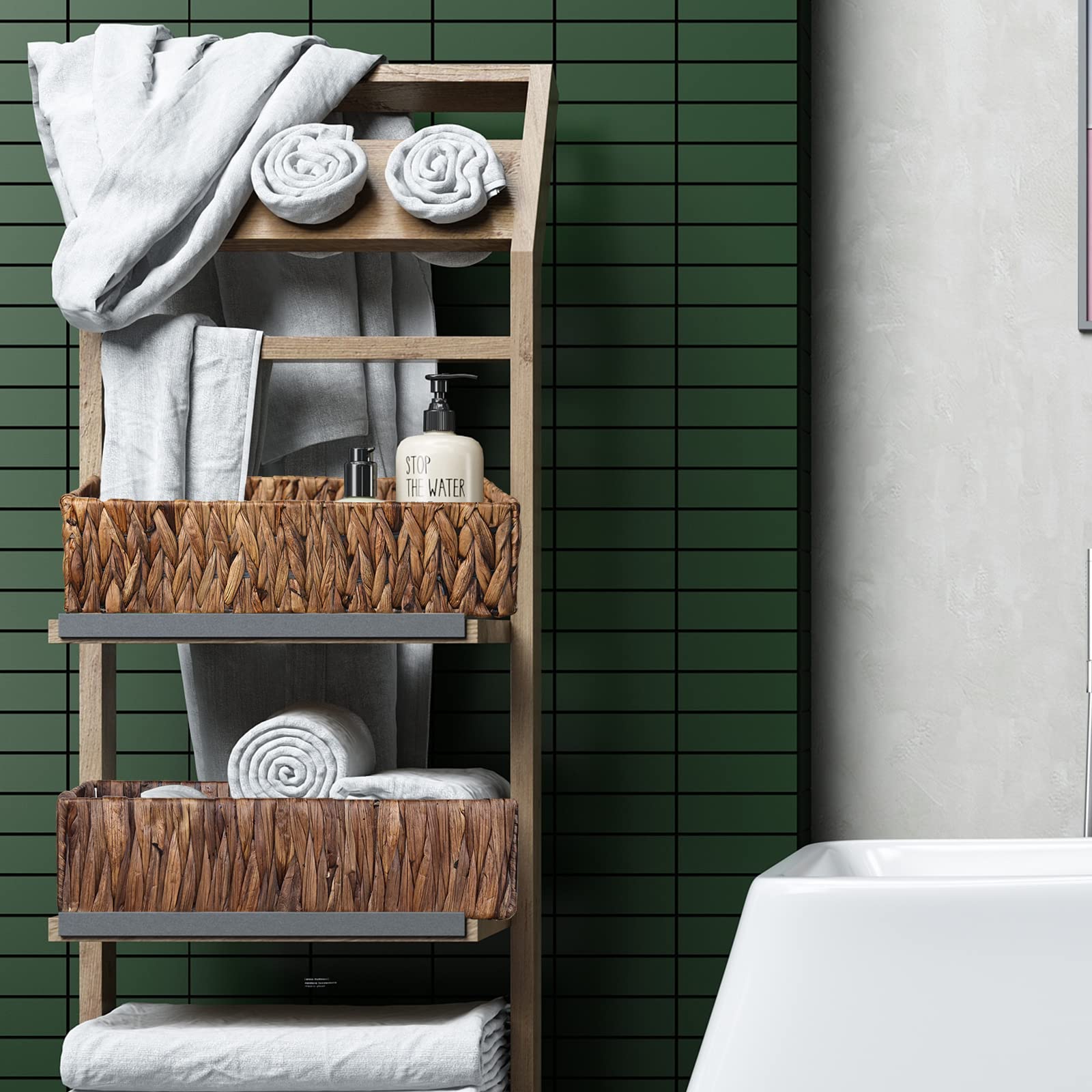 HOSROOME Natural Water Hyacinth Storage Basket - Wicker Organizer for Shelves, Toilet Paper, Closet & Office Desk - Decorative Brown Basket for Bathroom, Bedroom & Entryway - Perfect for Home Organization & Space Saving