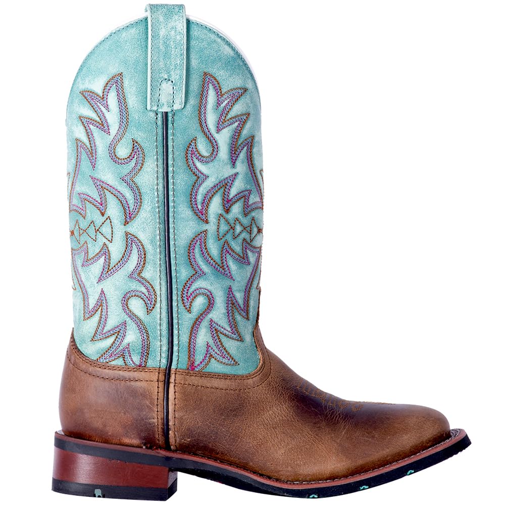 Laredo Women's Anita Embroidered Square Toe Mid Calf Boots - Casual Low Heel (1-2
